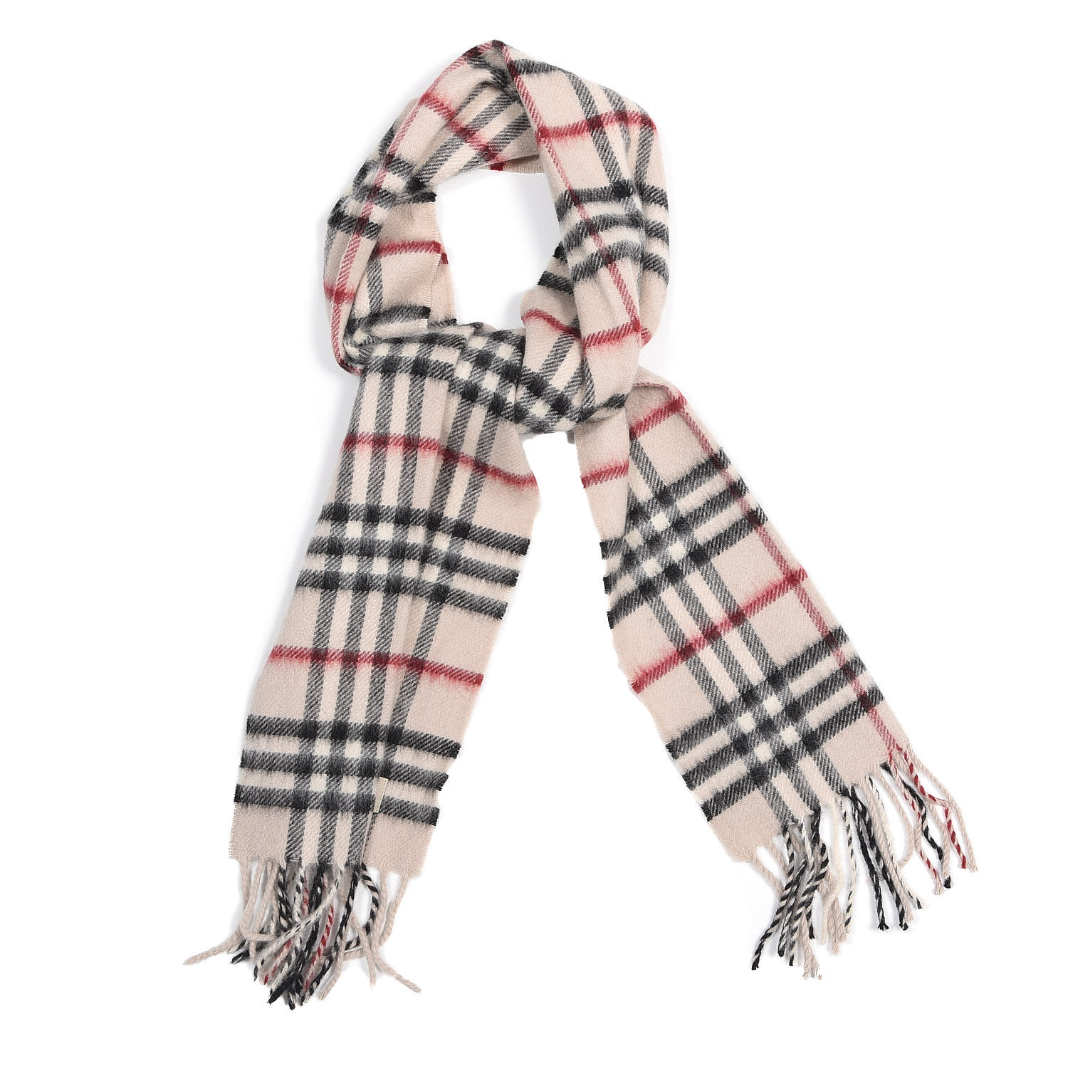 BURBERRY Cashmere Giant Check Skinny Scarf Archive Beige 600244