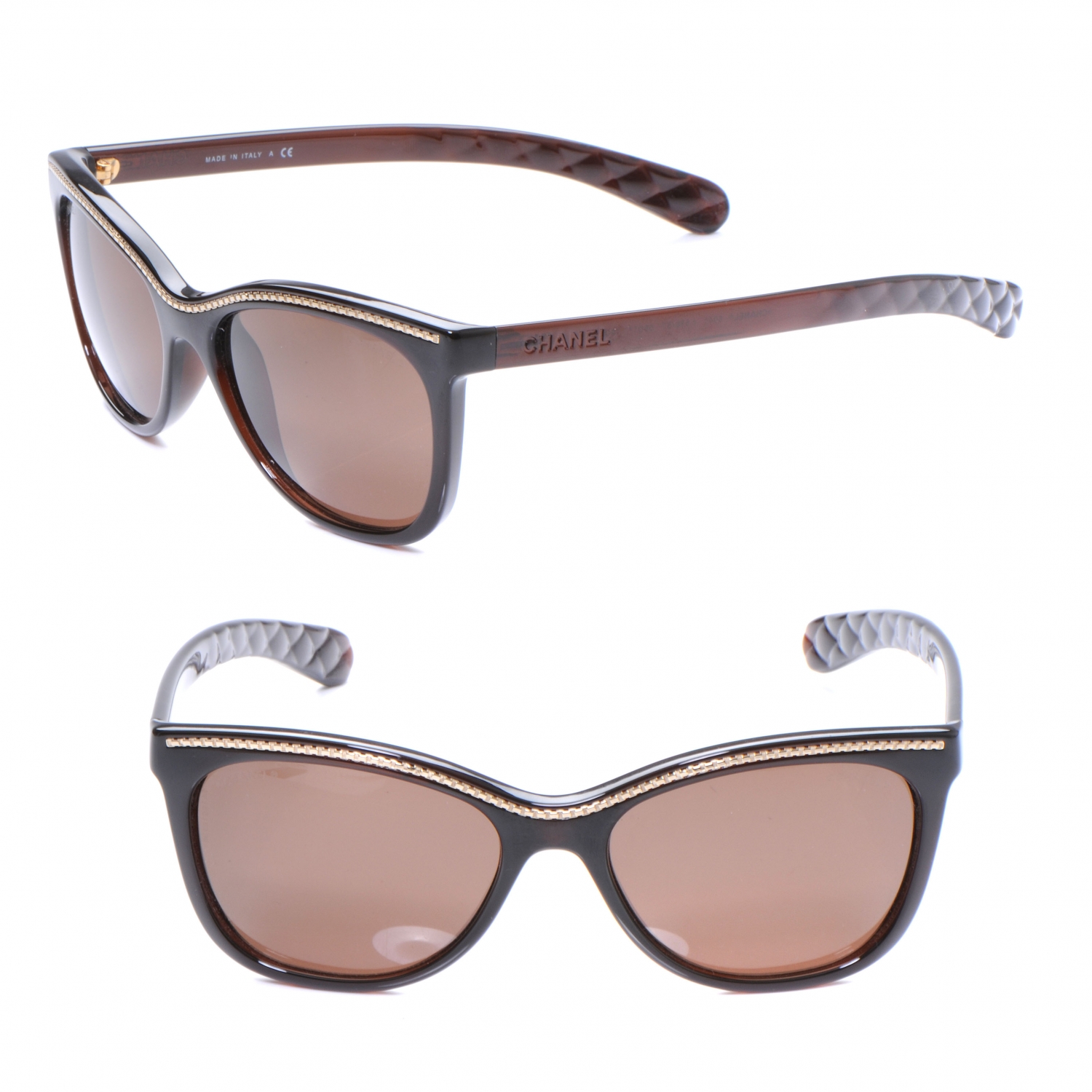 chanel gold cat eye sunglasses