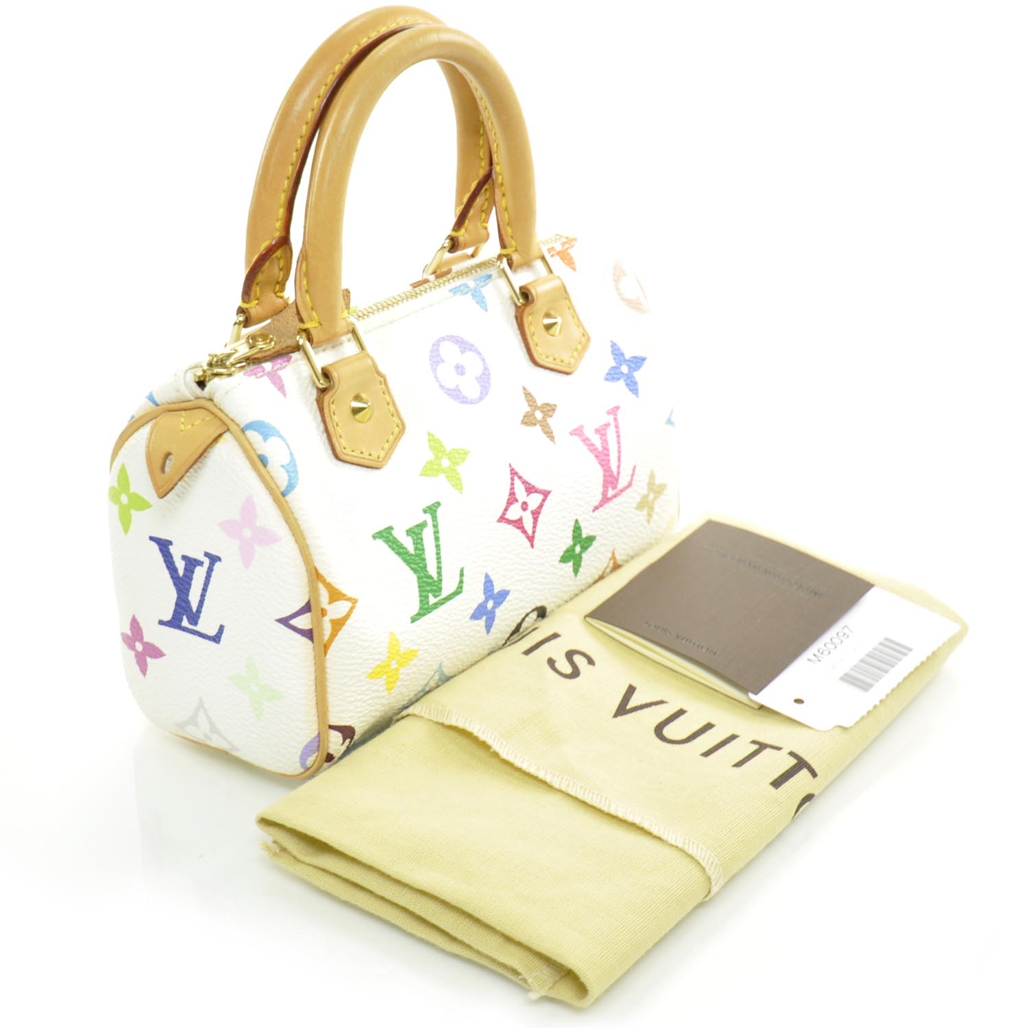 LOUIS VUITTON Multicolor Mini Sac HL Speedy Bag White 24909