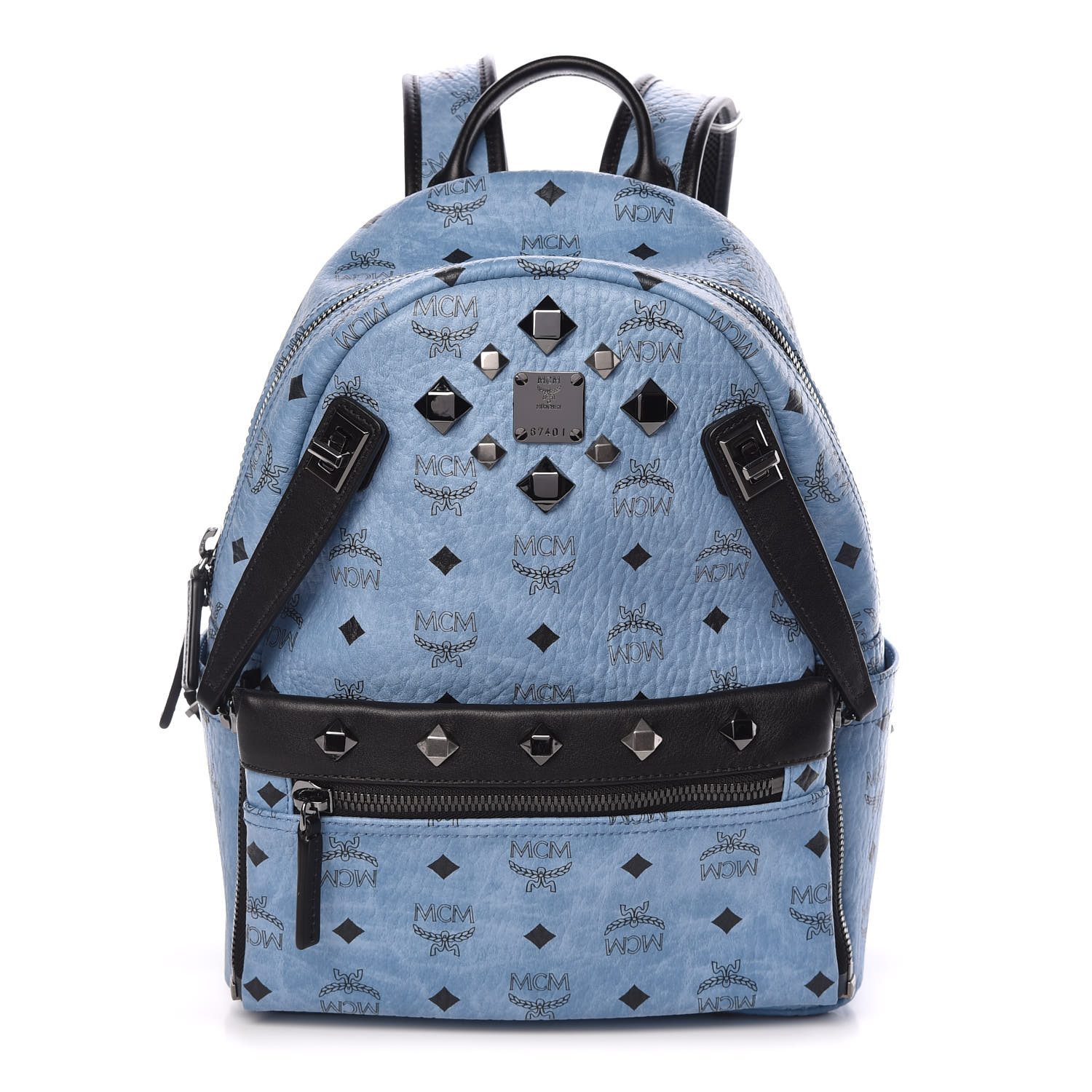 MCM Visetos Studded Small Dual Stark Backpack Munich Blue 401062 ...