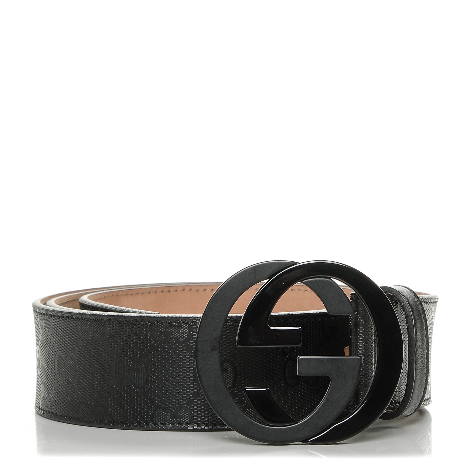 black monogram gucci belt