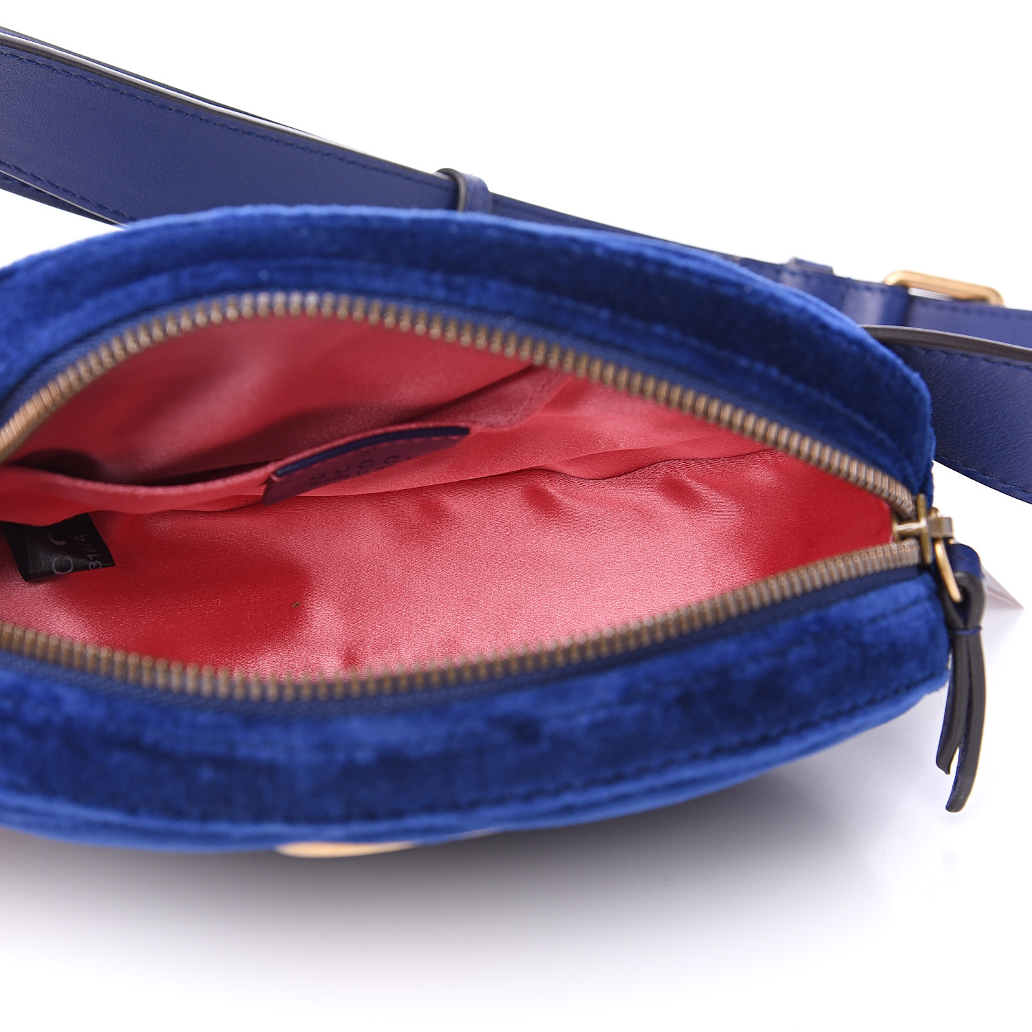 gucci mens velvet belt bag GUCCI Velvet Matelasse GG Marmont Belt Bag 85 34 Cobalt Blue 546836