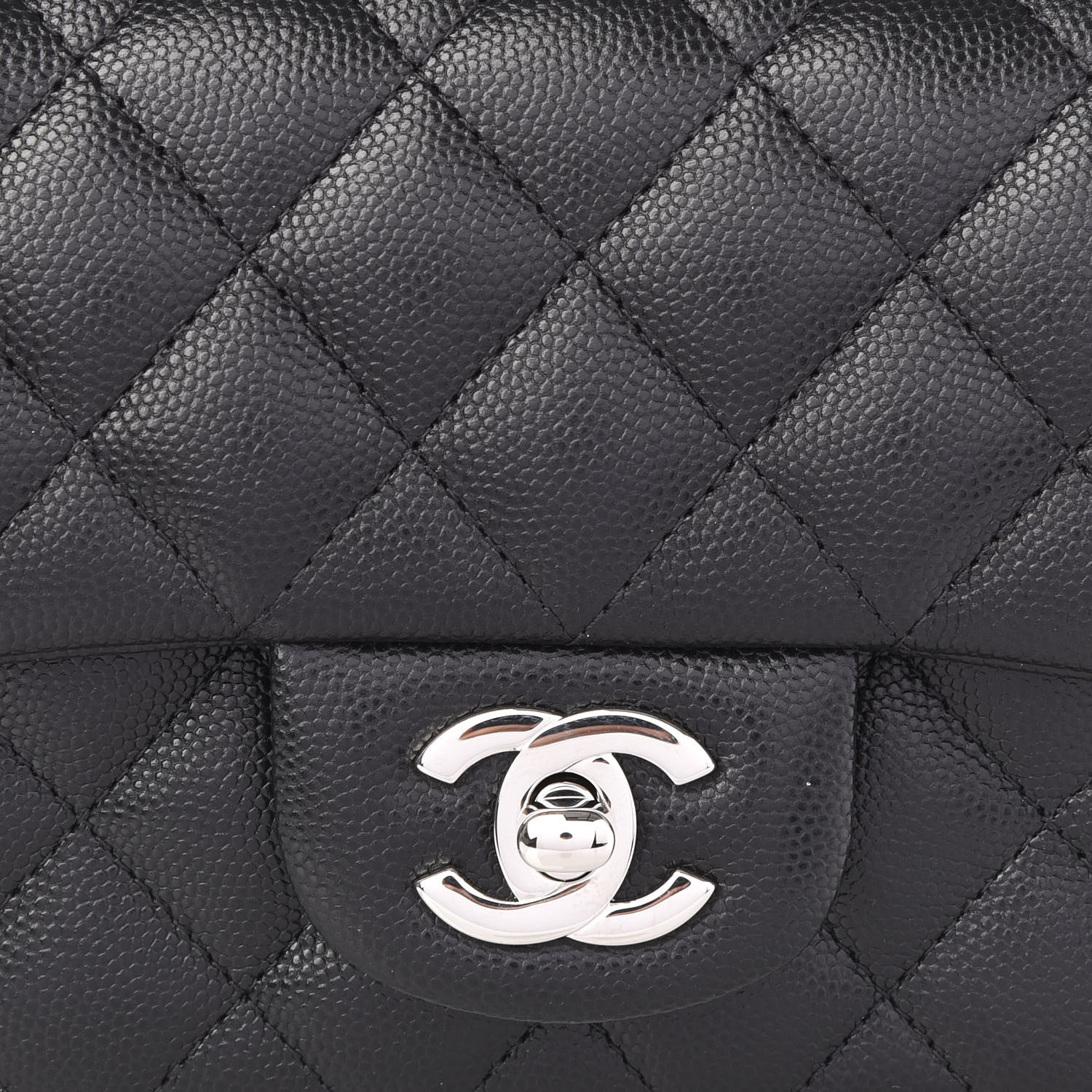 caviar quilted mini top handle rectangular flap black