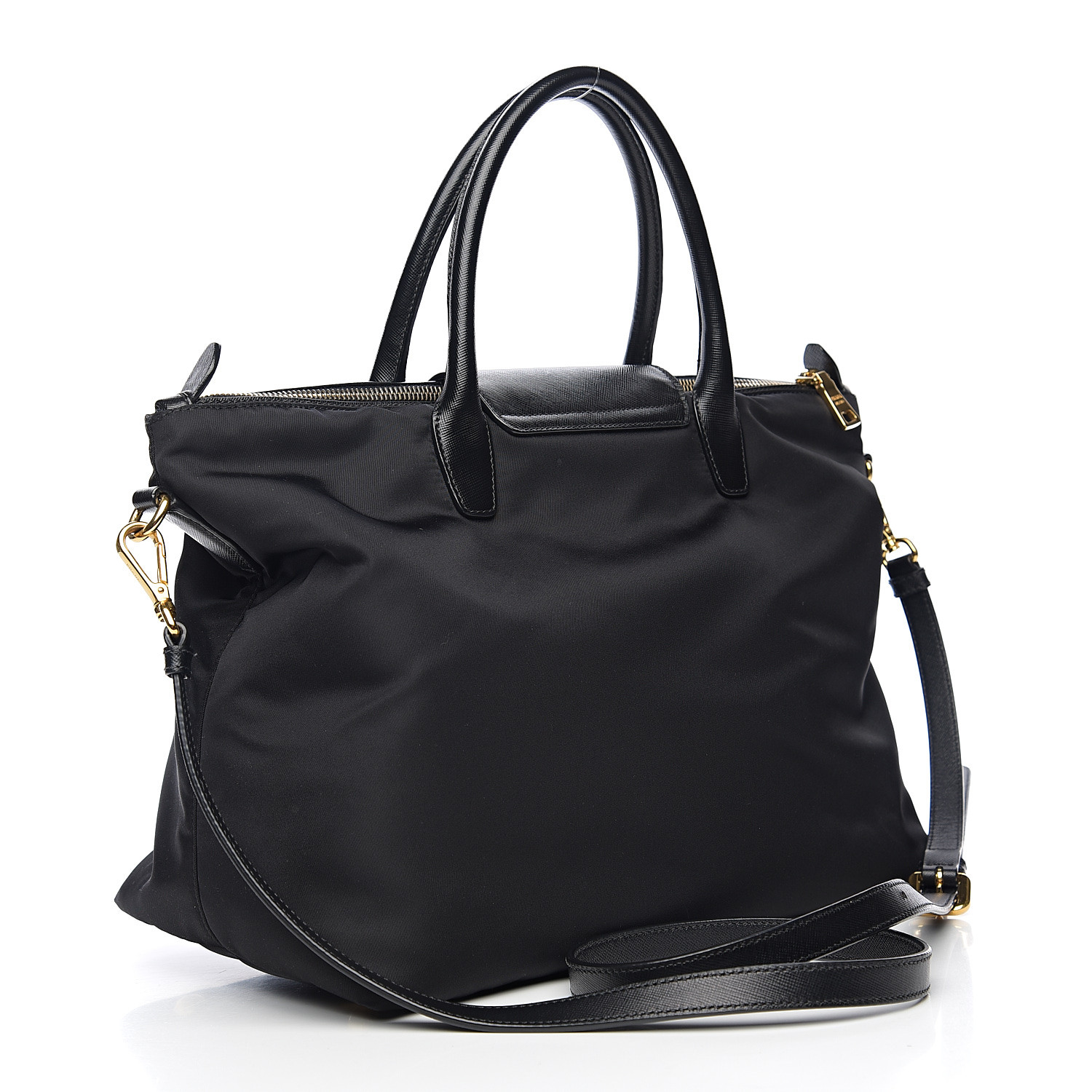 PRADA Tessuto Nylon Saffiano Tote Black 564339