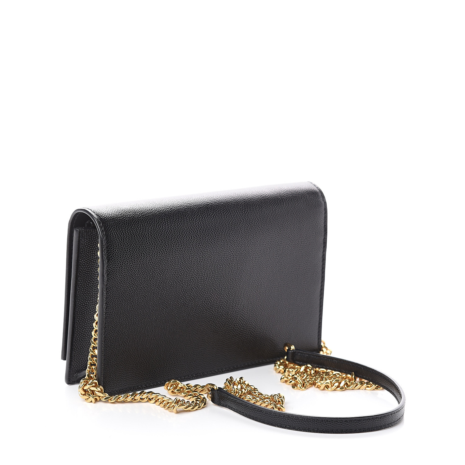 kate chain wallet with tassel in grain de poudre embossed leather