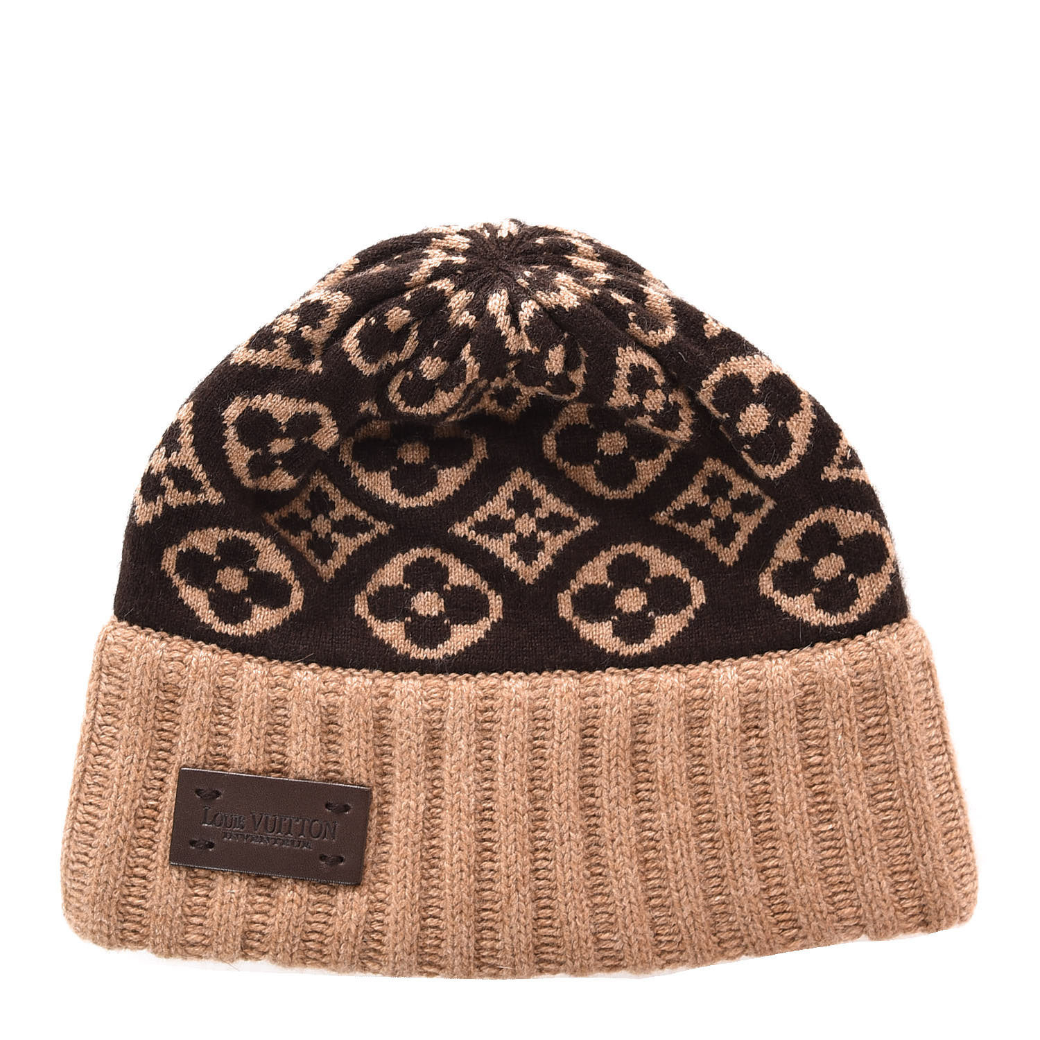 LOUIS VUITTON Cashmere Monogram Inventeur Beanie 369075