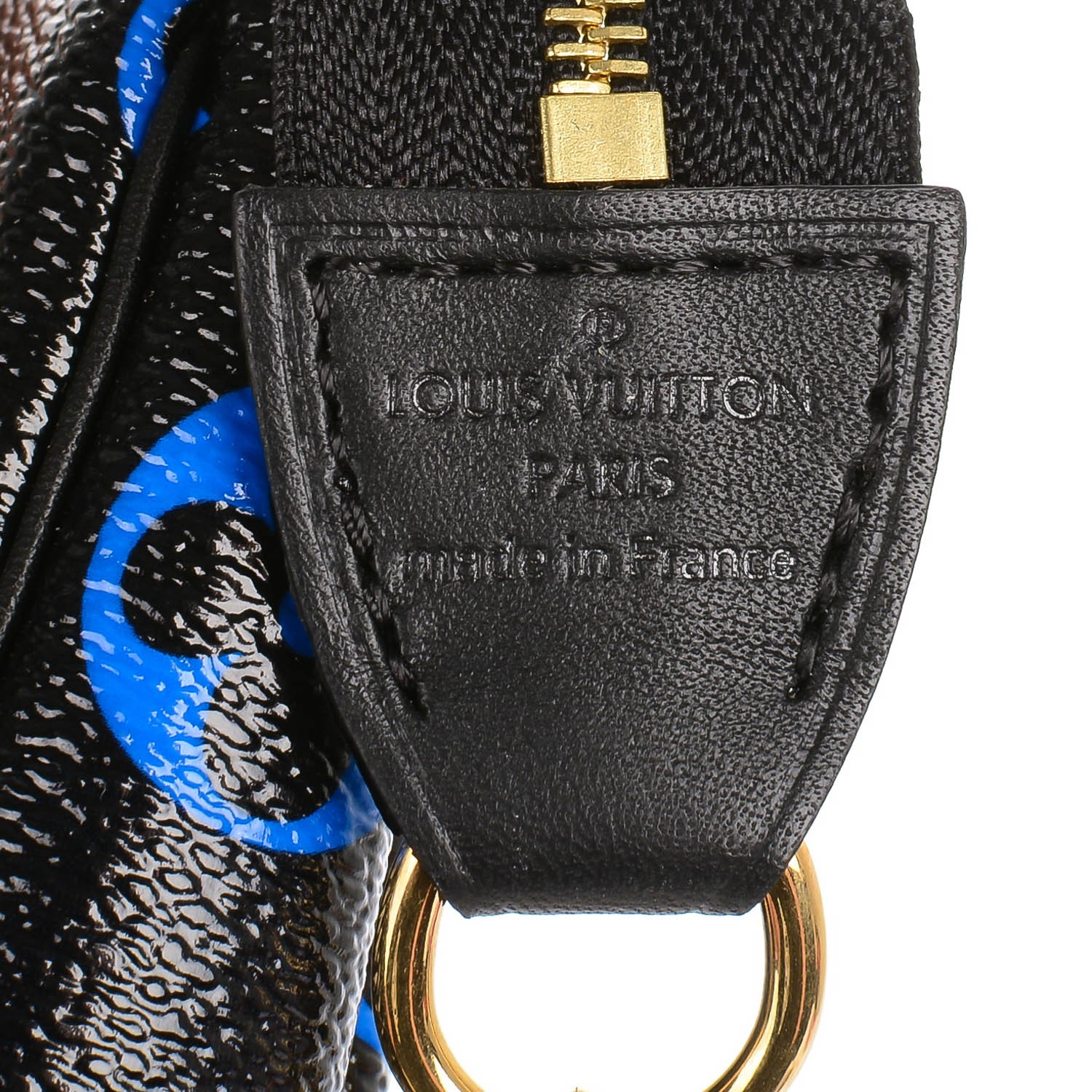 LOUIS VUITTON Colored Monogram Mini Pochette Accessories Blue Black 140177