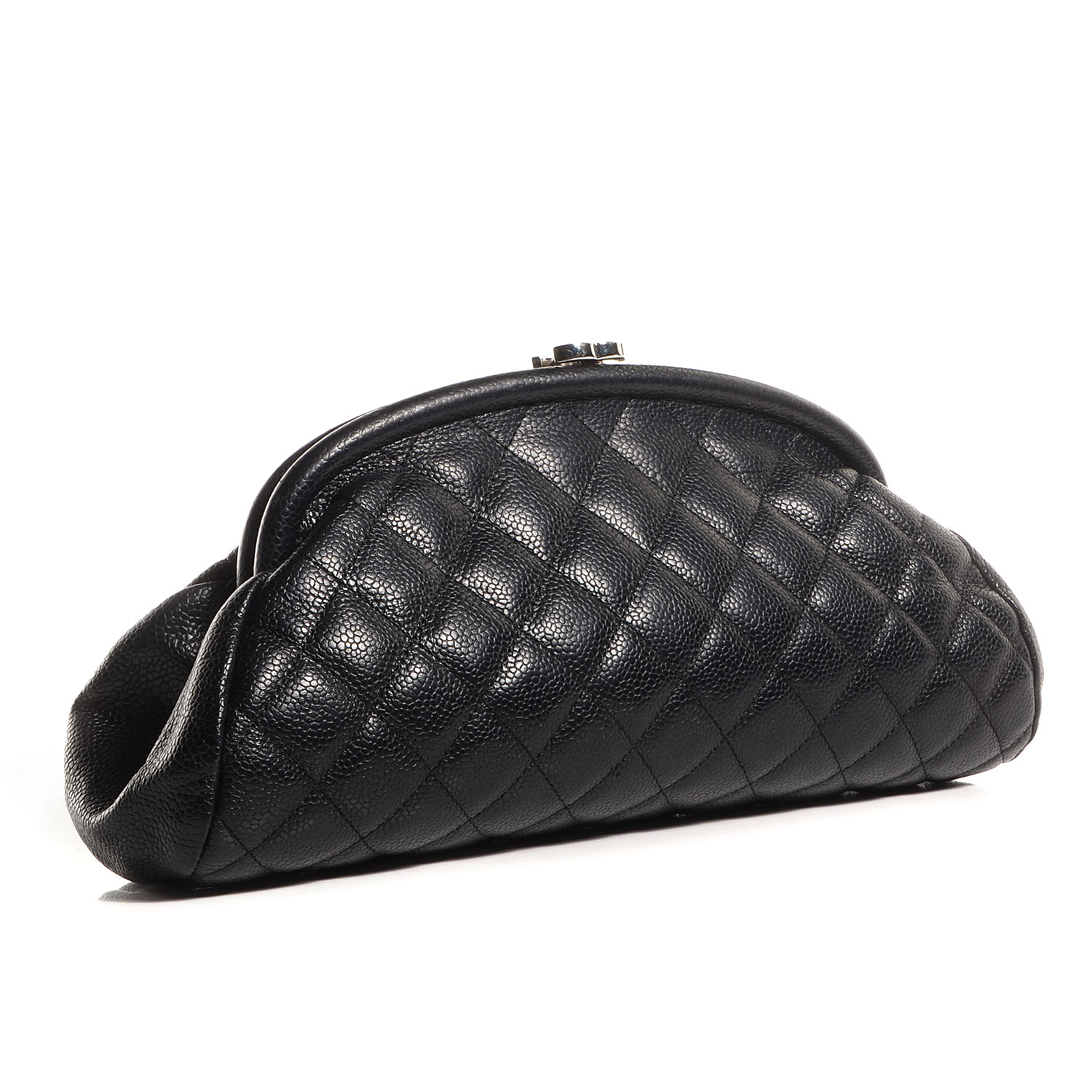 CHANEL Caviar Quilted Timeless Clutch Black 74899
