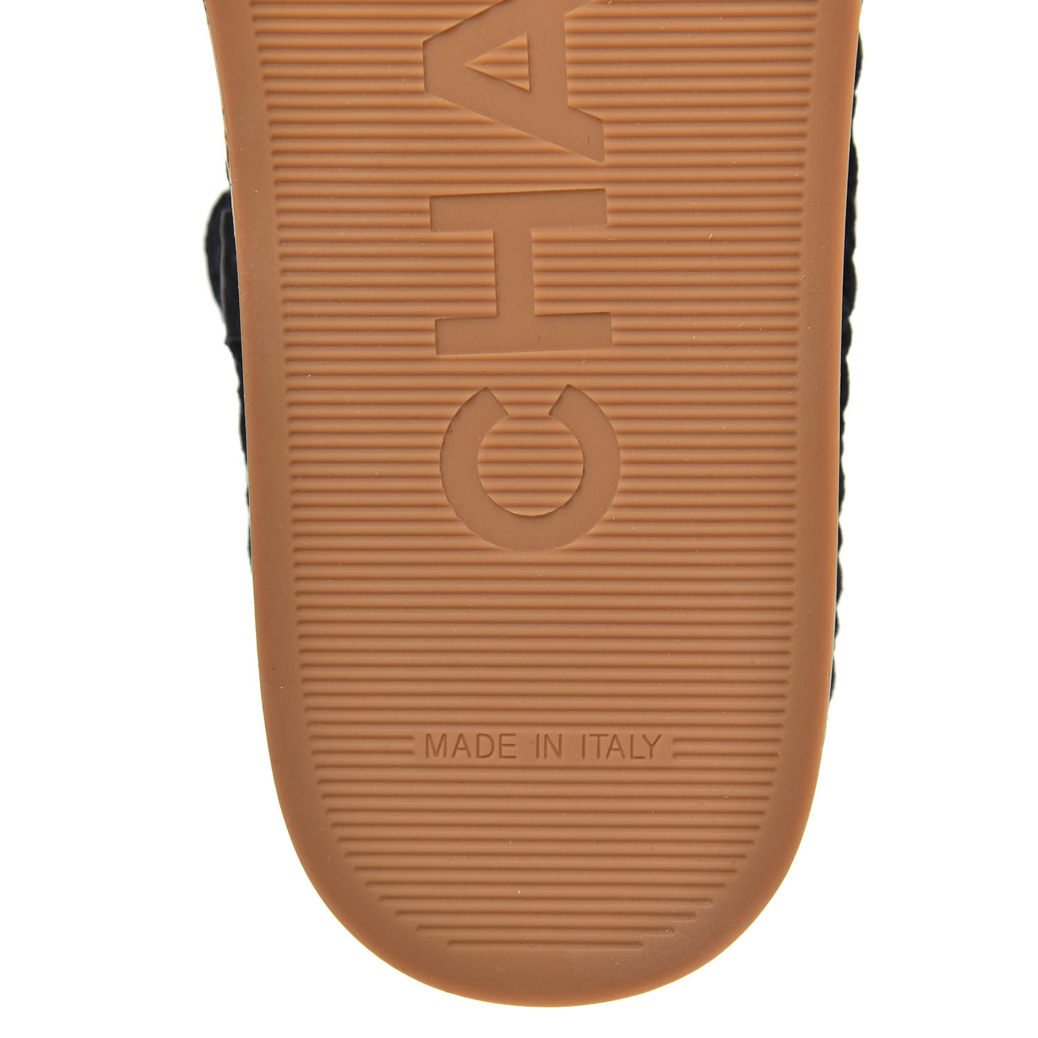 chanel cord and lambskin sandals black