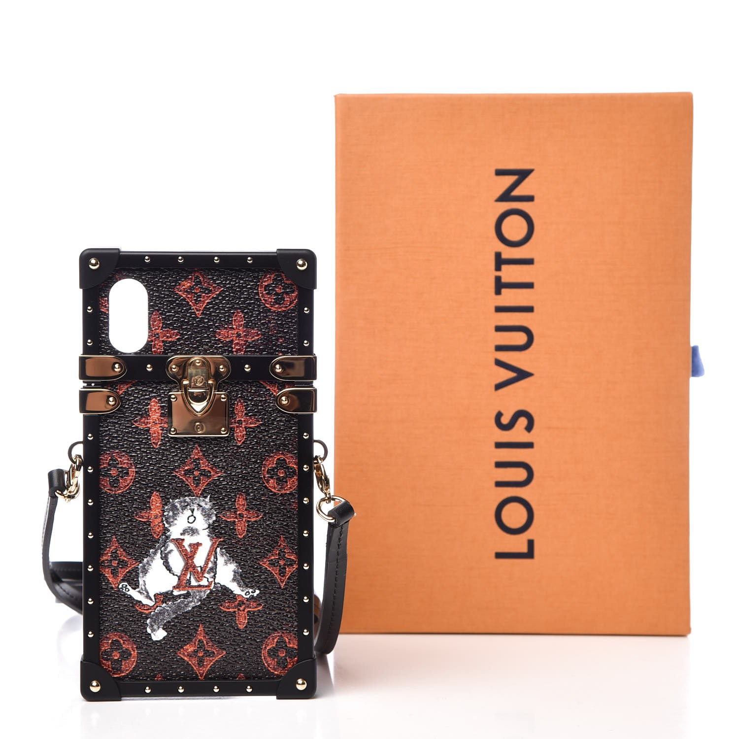 LOUIS VUITTON Transformed Monogram Grace Coddington Catogram Eye-Trunk iPhone X/XS Case Marron ...