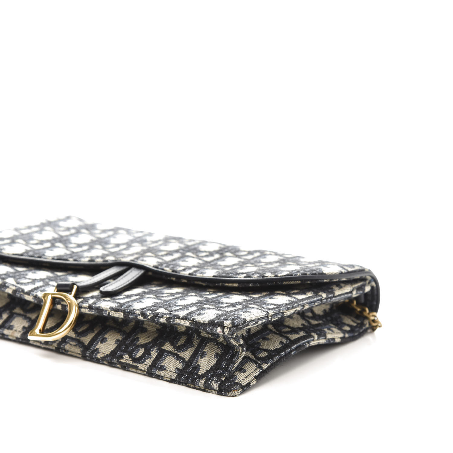 dior saddle wallet chain