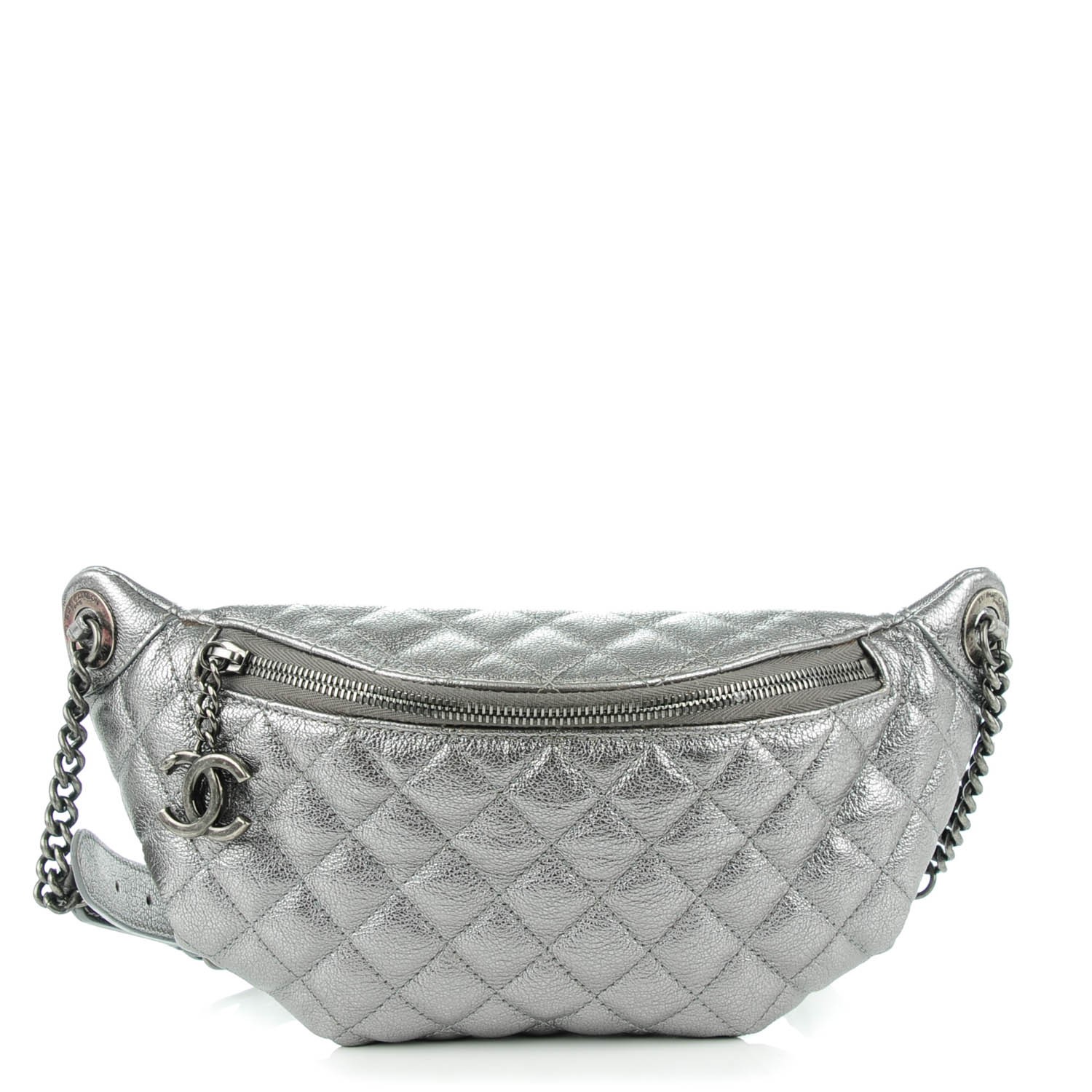 silver waist bag