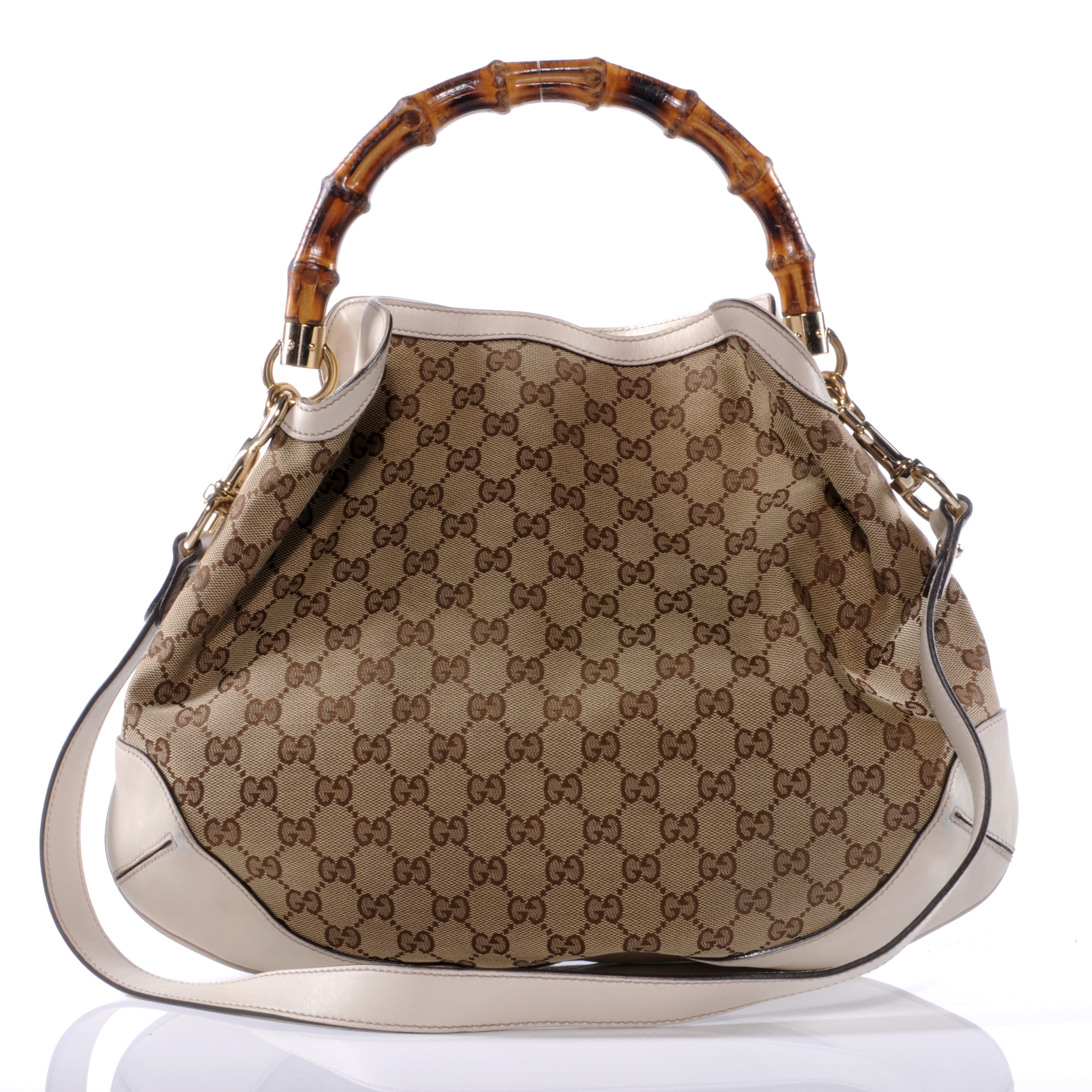 GUCCI Monogram Bamboo Peggy Top Handle 