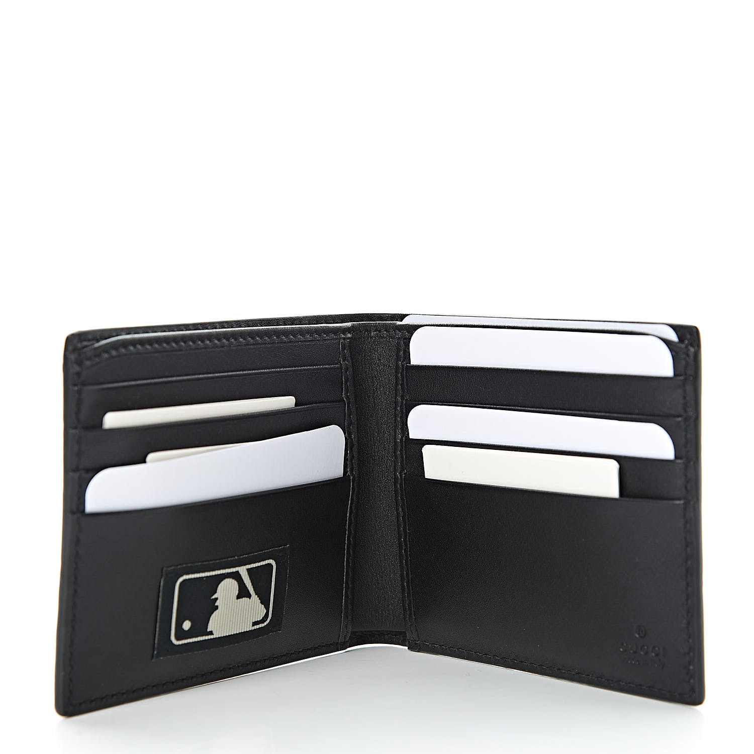 GUCCI Guccissima LA Dodgers Bi-Fold Wallet Black Green 476531