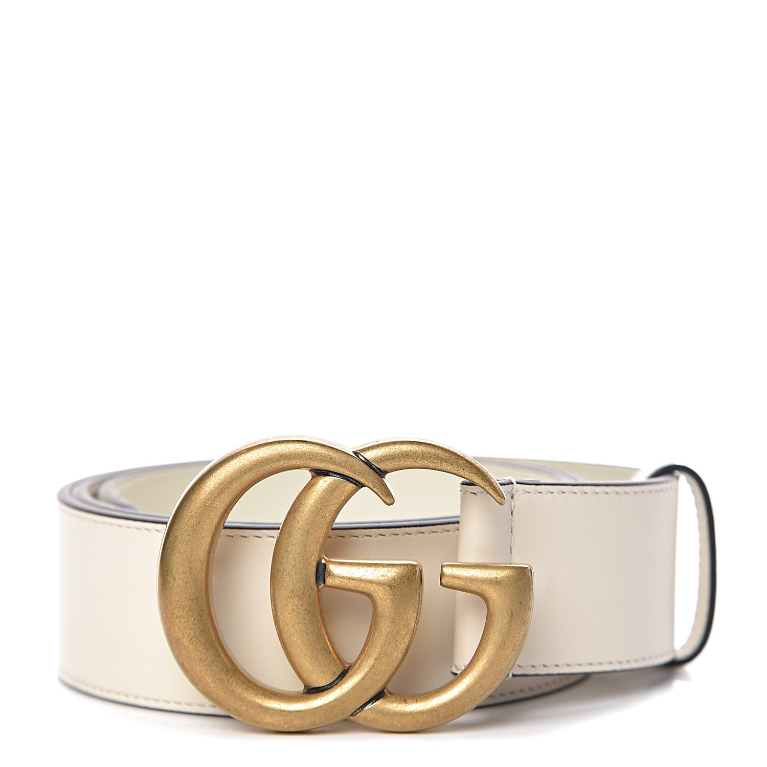 GUCCI Calfskin Double G Marmont Belt 90 36 Off White 475540