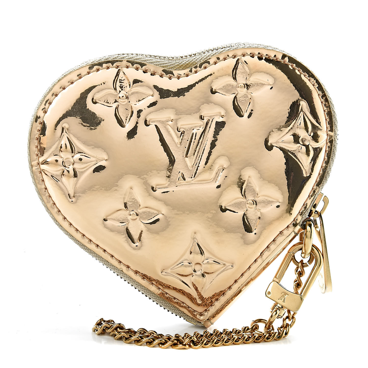LOUIS VUITTON Miroir Mirror Heart Coin Purse Gold 475979
