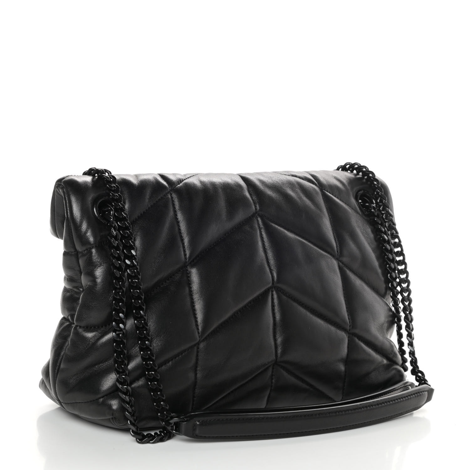 SAINT LAURENT Lambskin Quilted Small Loulou Puffer Monogram Chain ...