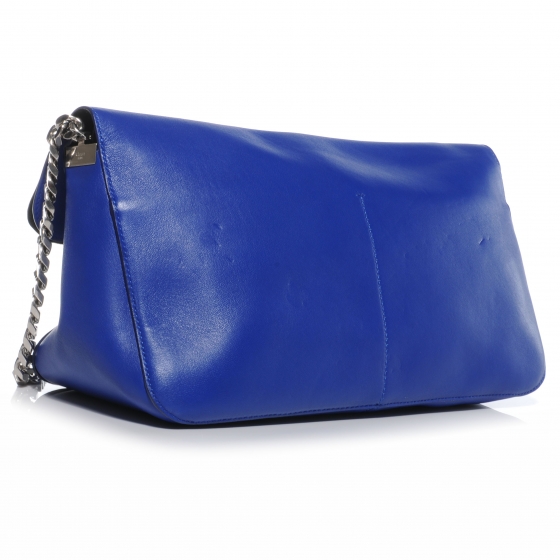 CELINE Lambskin Small Gourmette Shoulder Bag Royal Blue 49284