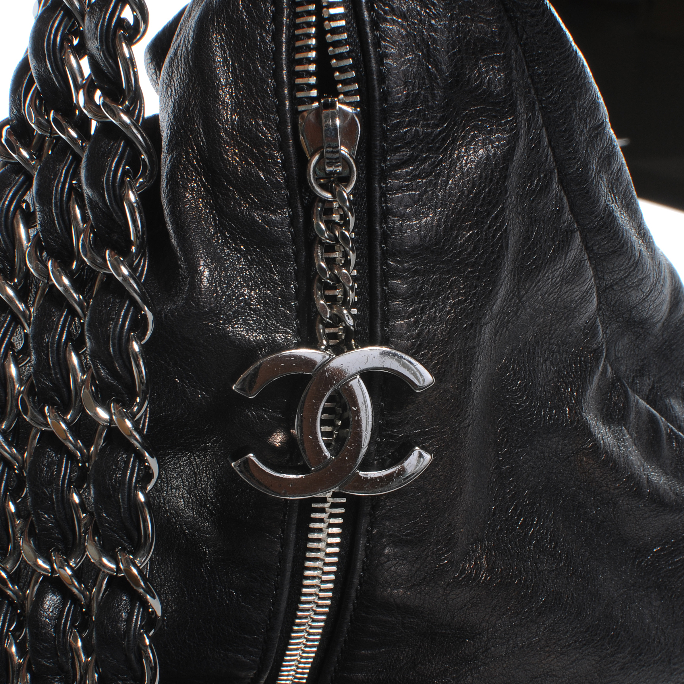 chanel rock and chain hobo