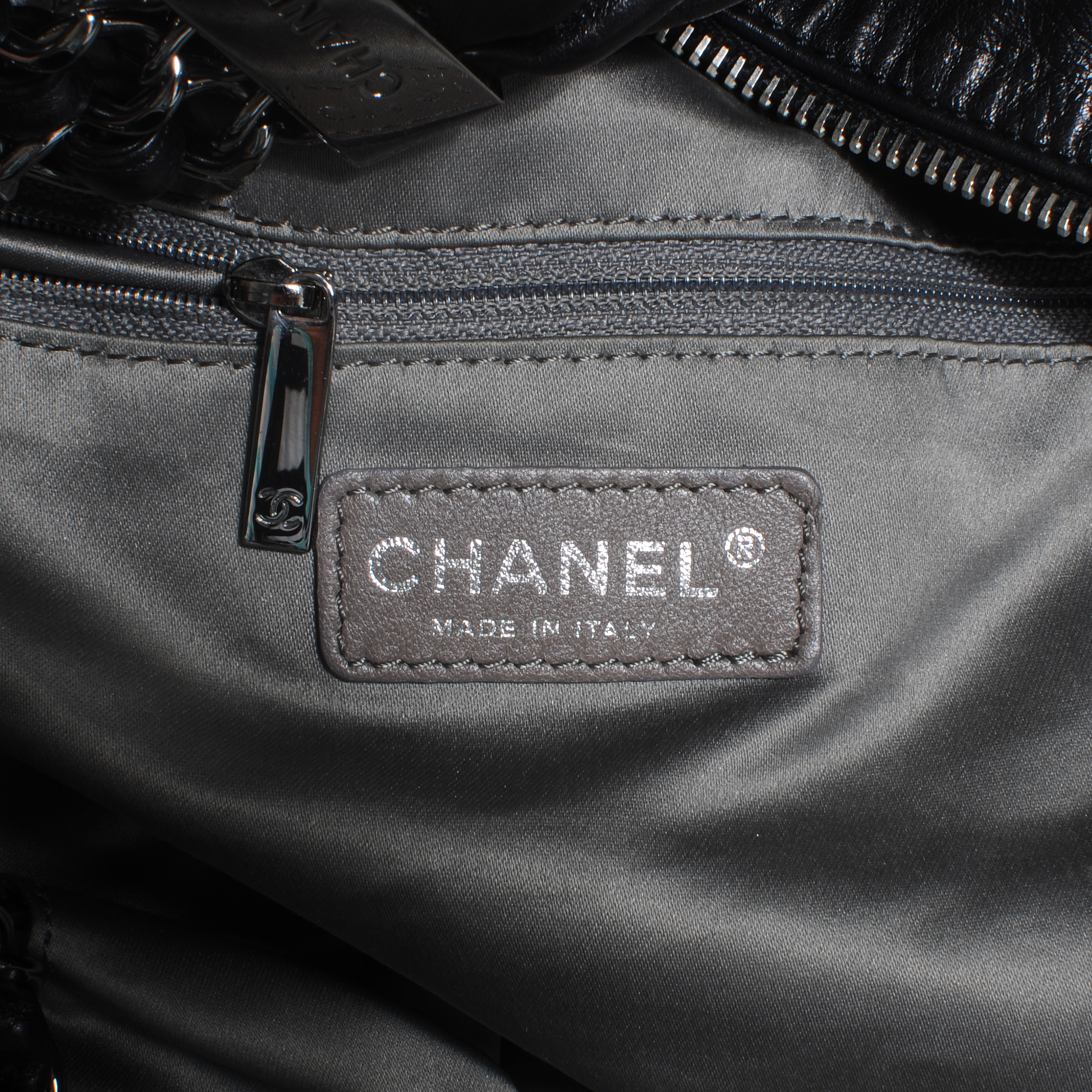 chanel rock and chain hobo