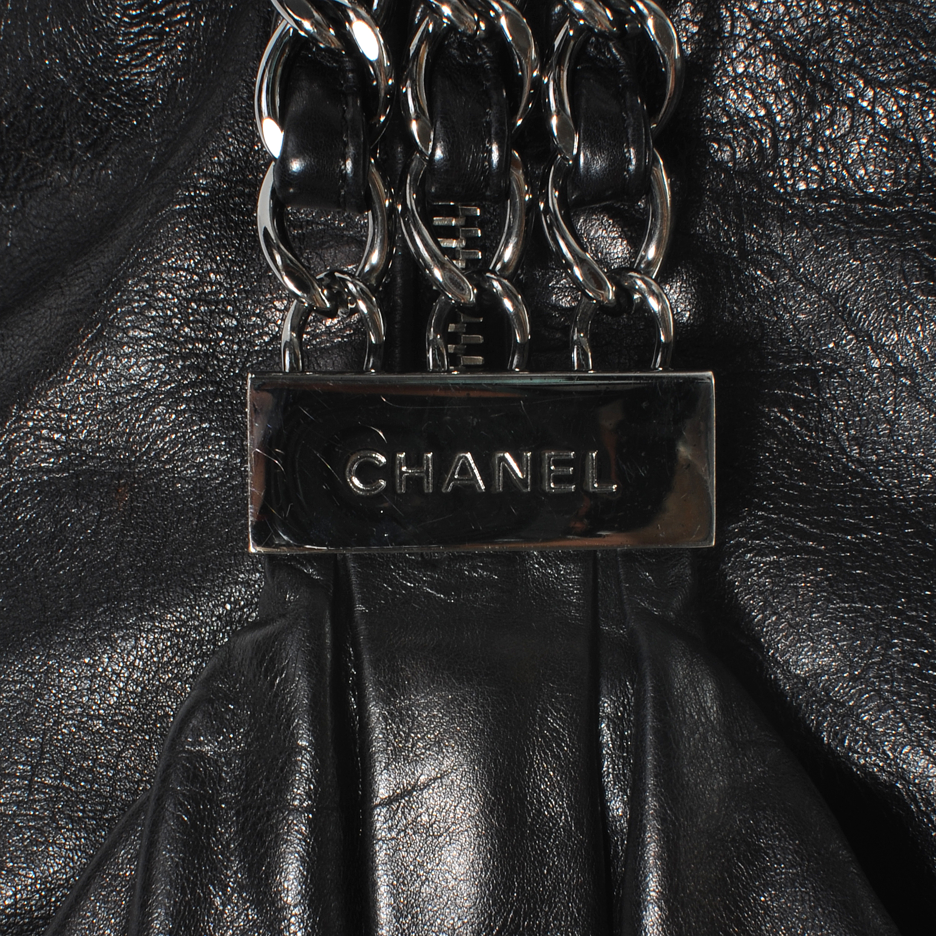 chanel rock and chain hobo