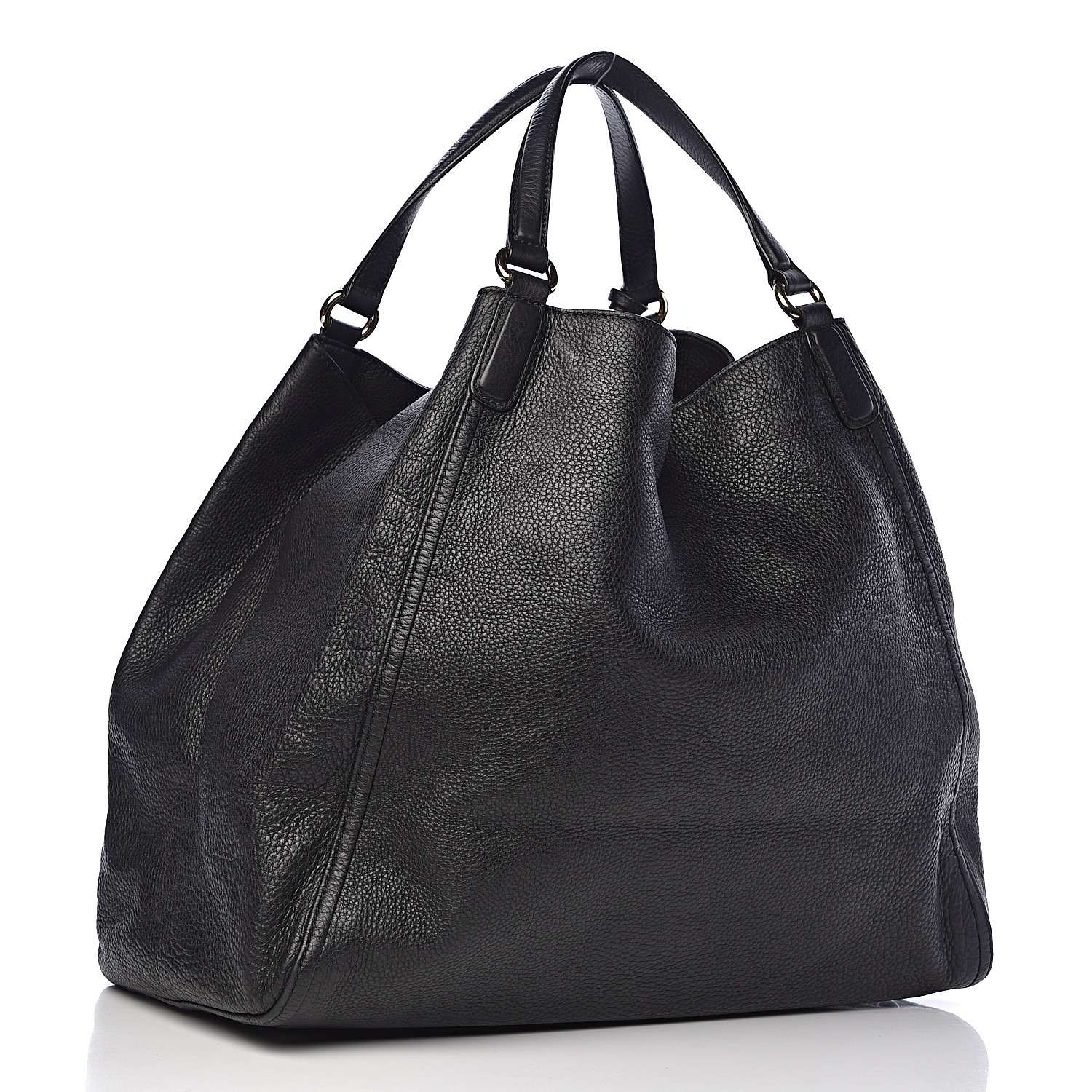 GUCCI Pebbled Calfskin Large Soho Shoulder Bag Black 571589