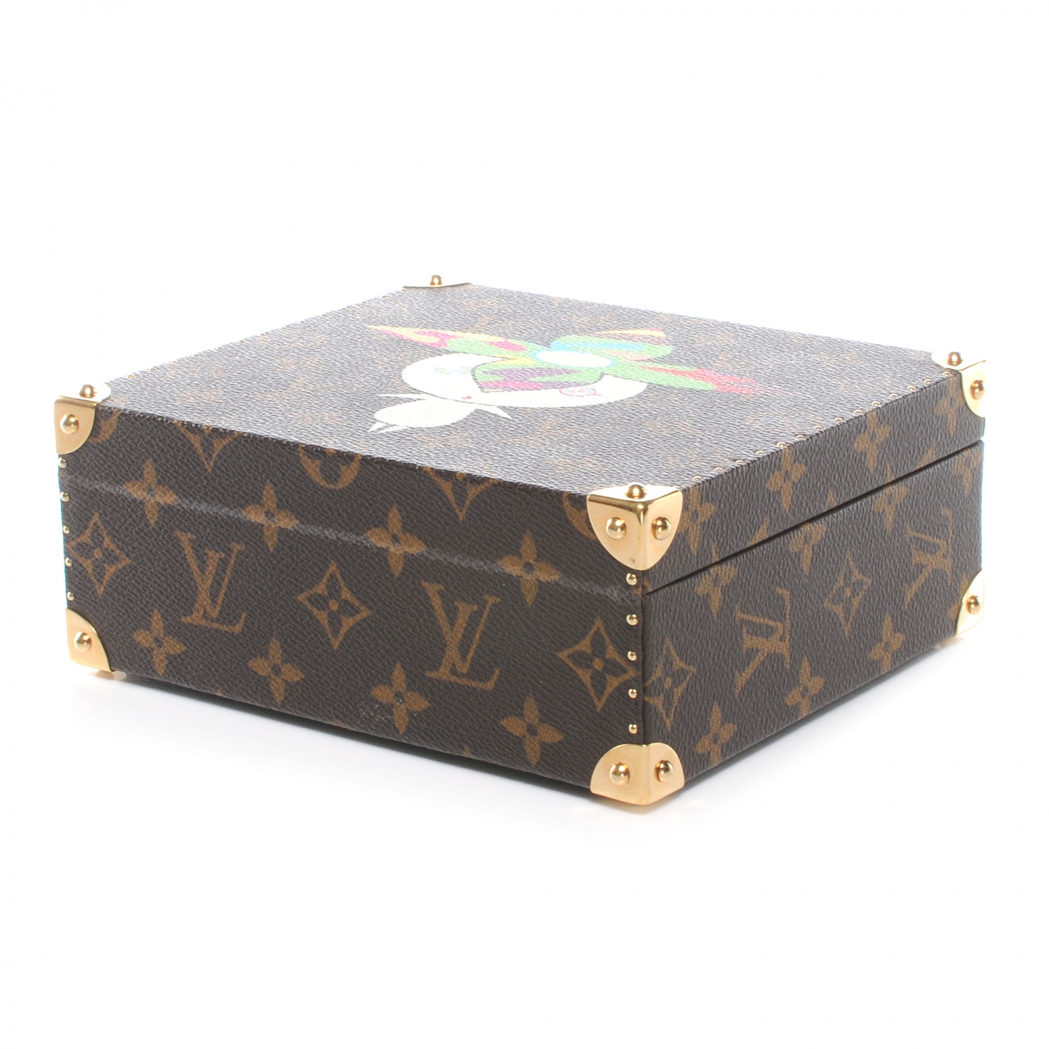 LOUIS VUITTON Monogram Murakami Flower Hat Man Rigid Jewelry Box 44773