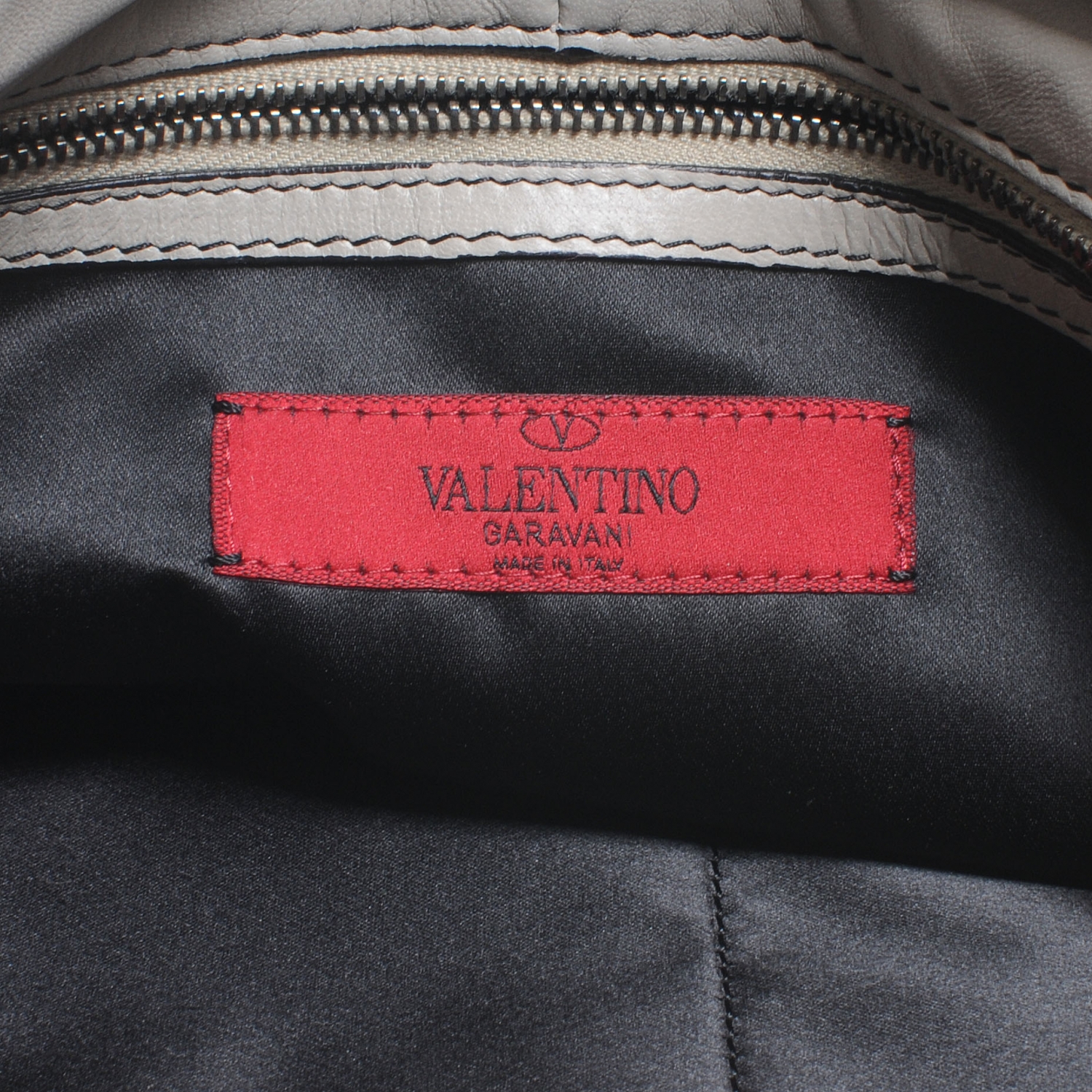VALENTINO Leather Petale Hobo Grey 44780
