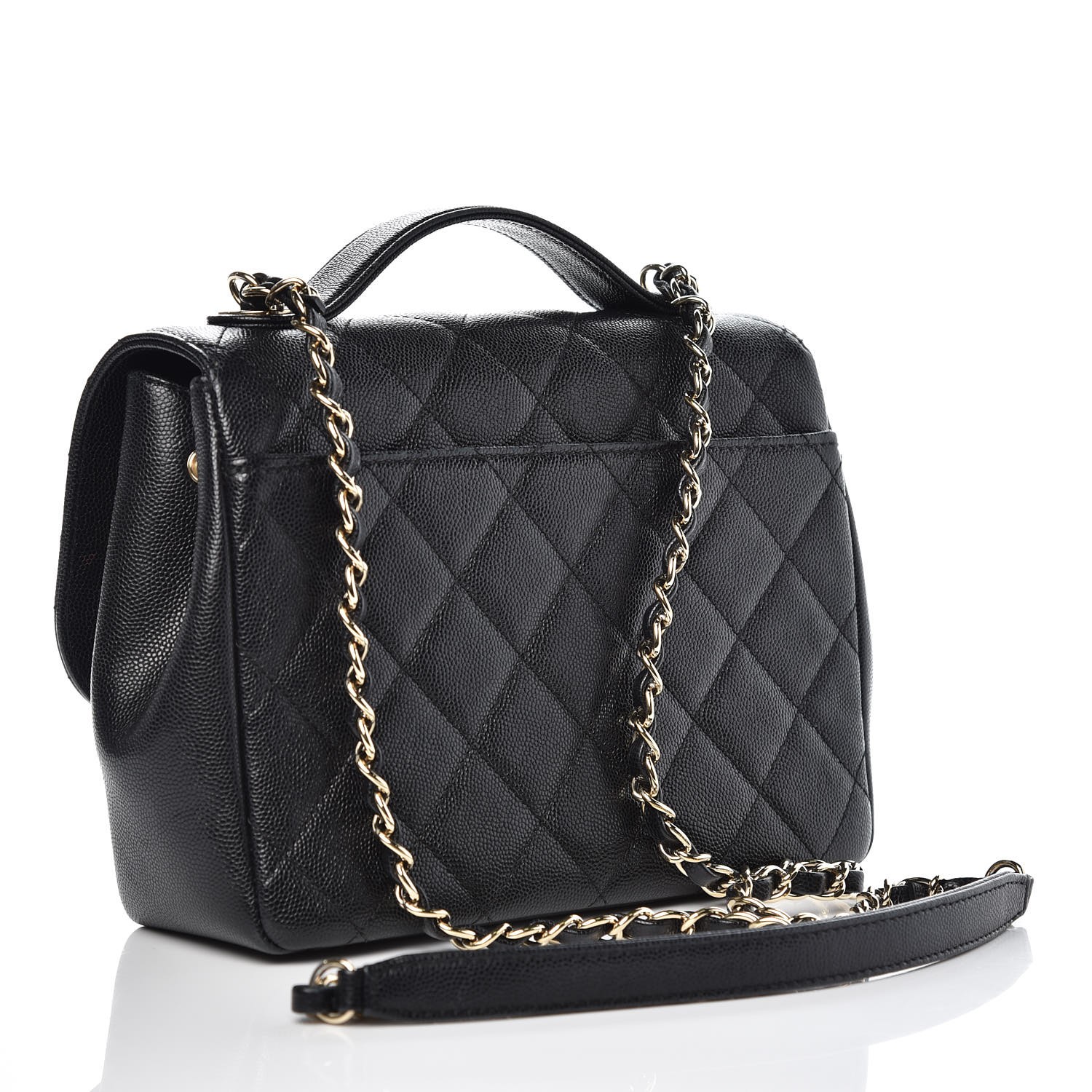 CHANEL Caviar Quilted Medium Business Affinity Flap Black 345846