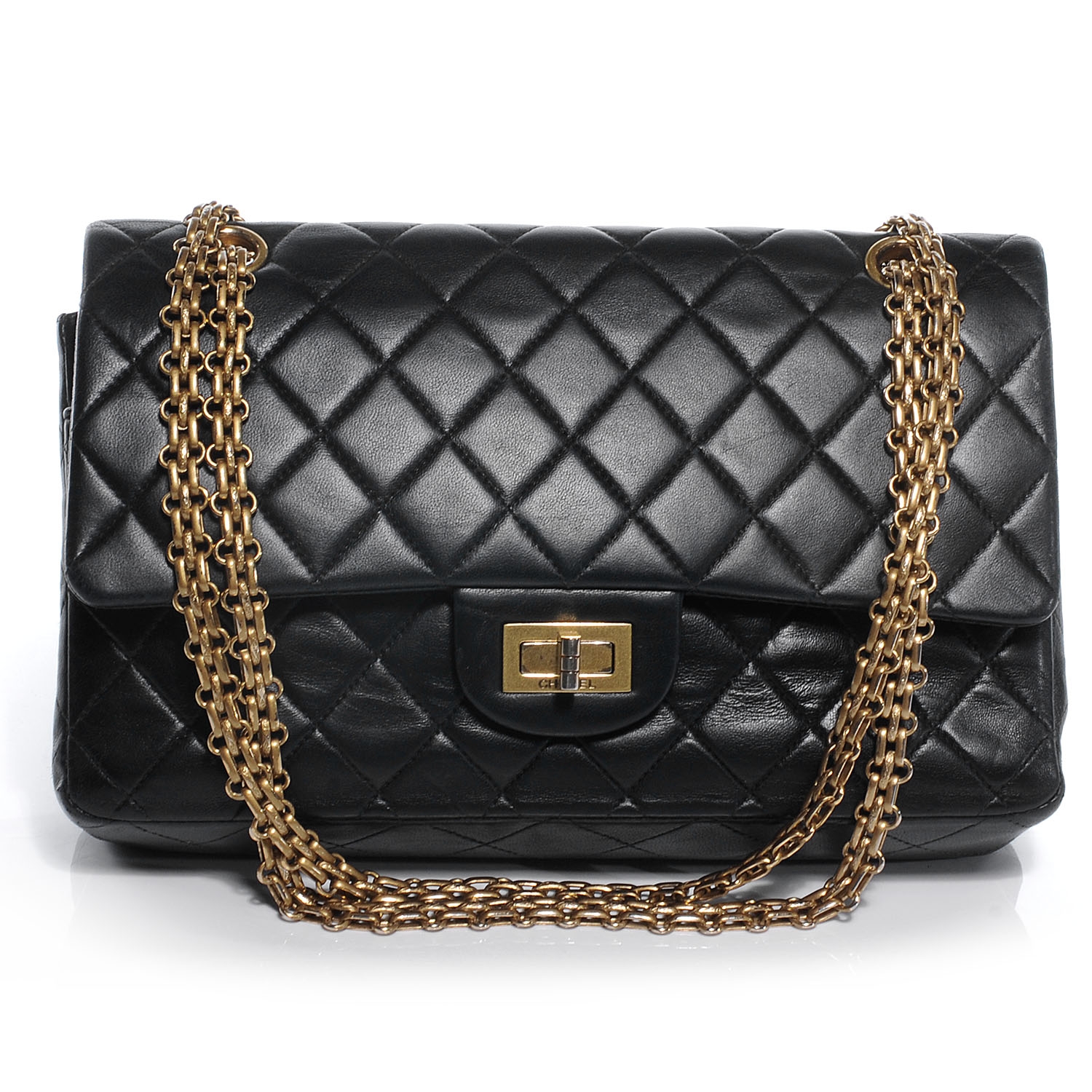 CHANEL Lambskin 2.55 Reissue 225 Flap Black 51181