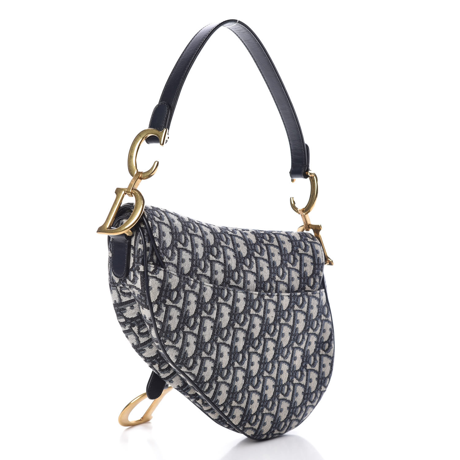 christian dior oblique saddle bag blue