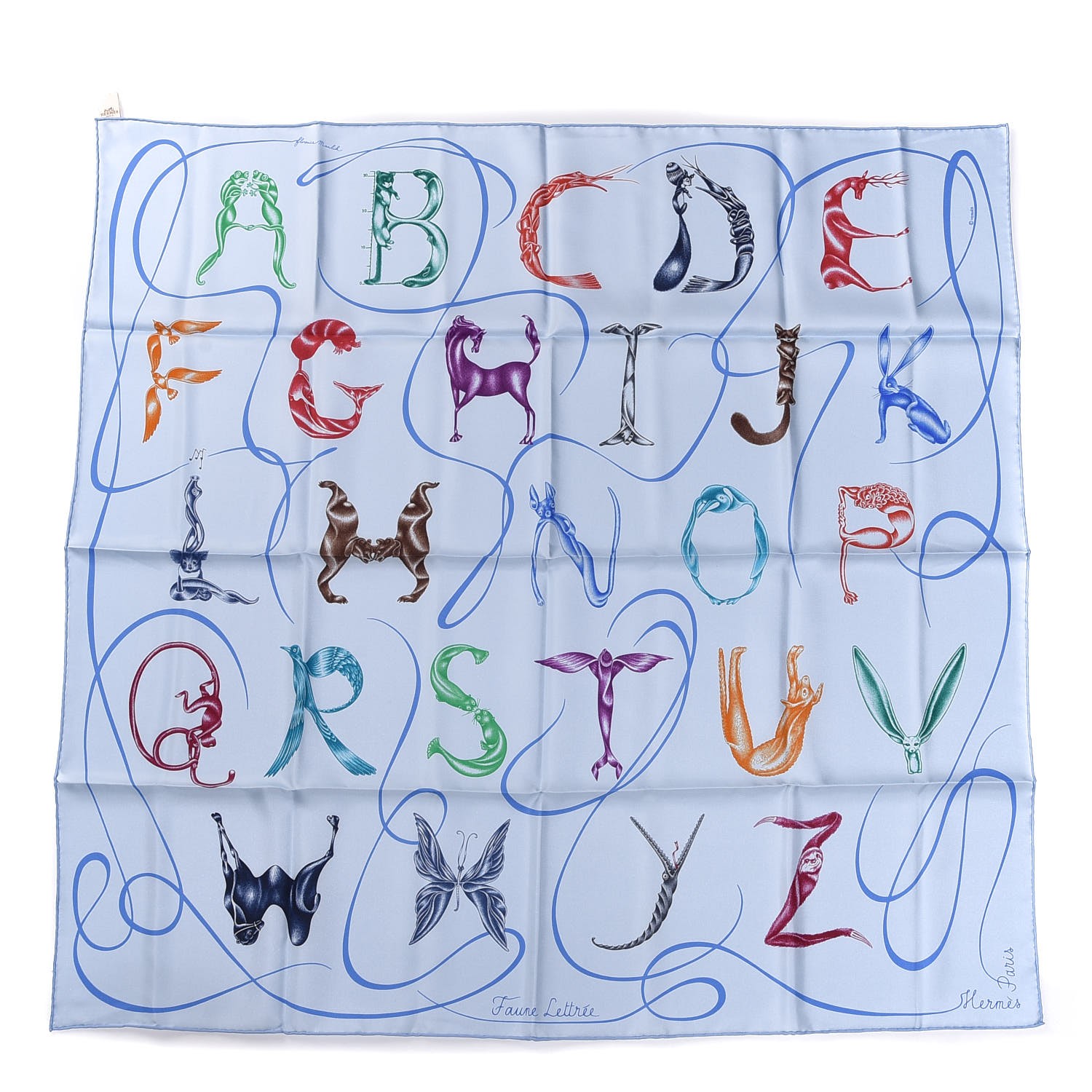 hermes alphabet scarf