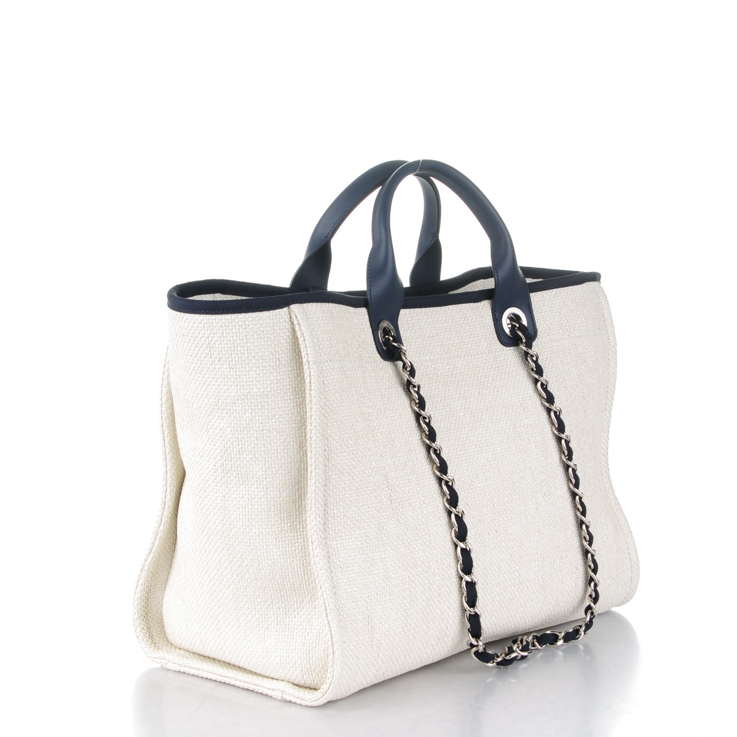 chanel deauville tote white