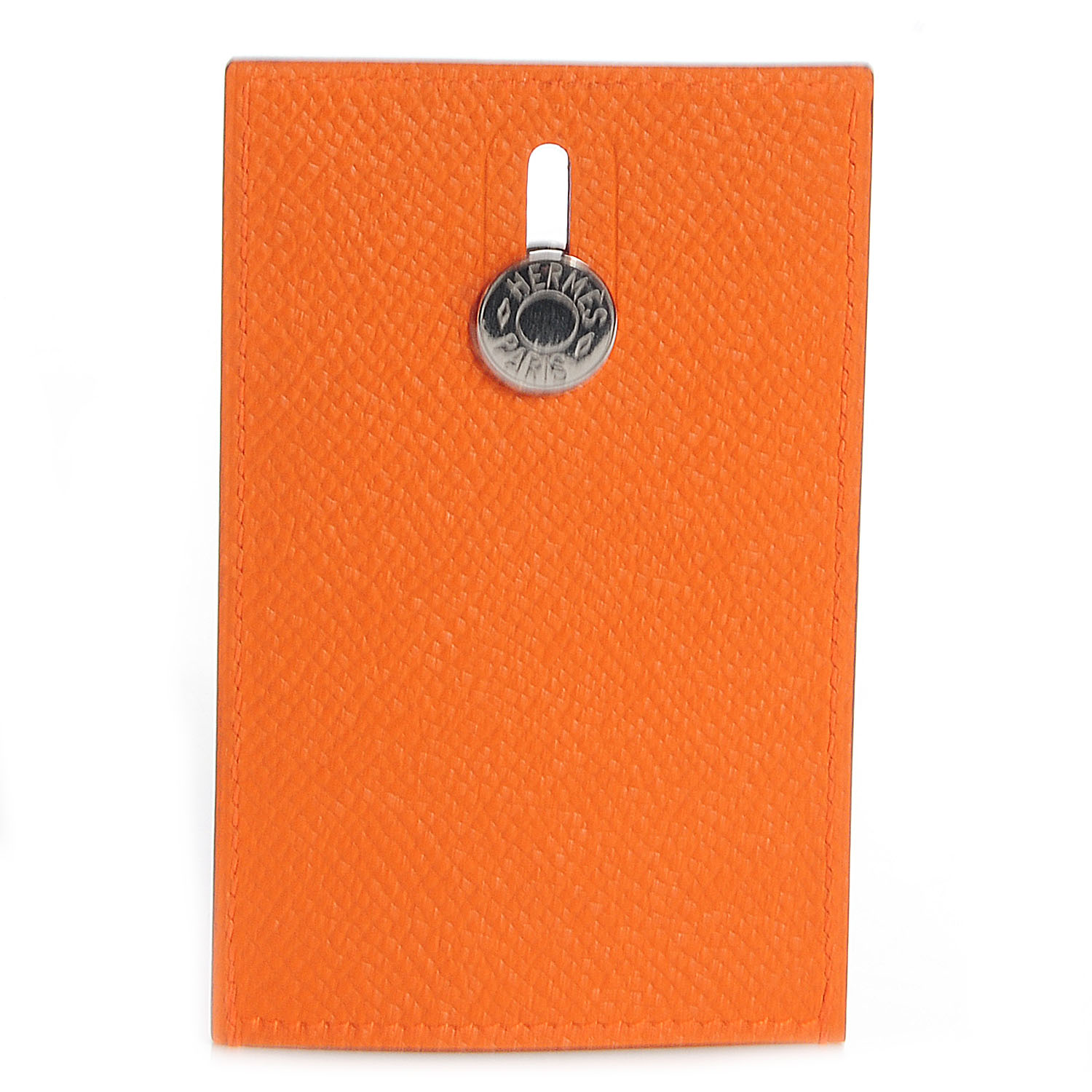HERMES Epsom Diabolo Card Holder Case Orange 70046