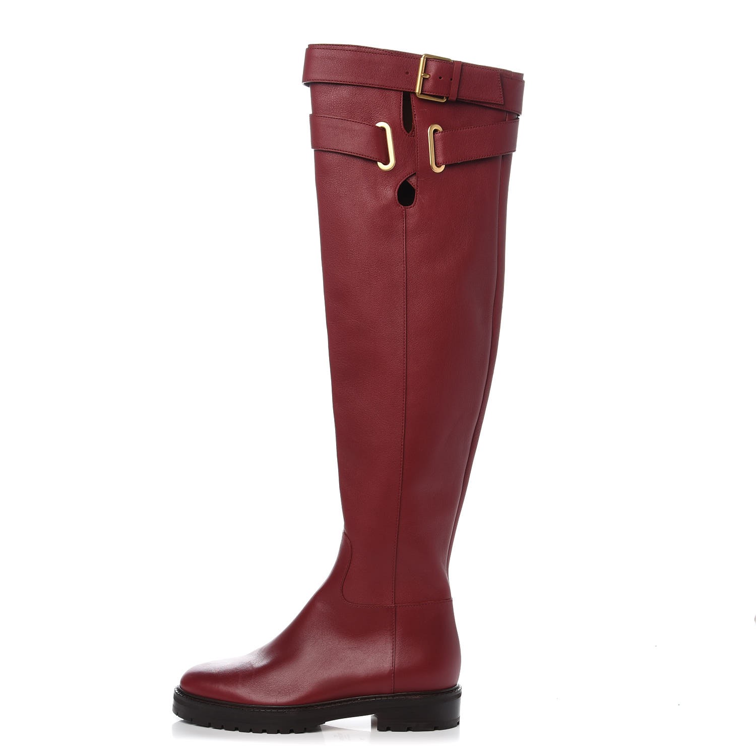 over the knee buckle boots