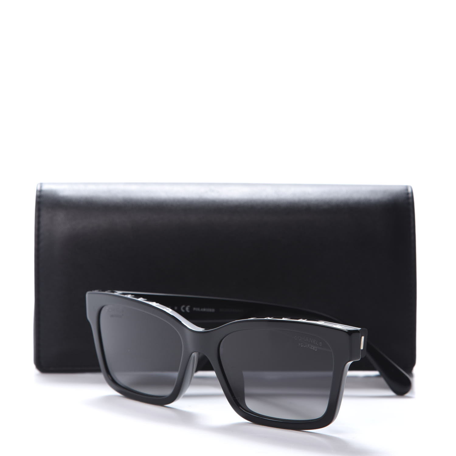 CHANEL Acetate Square Polarized Sunglasses 5417-A Black 628437 ...