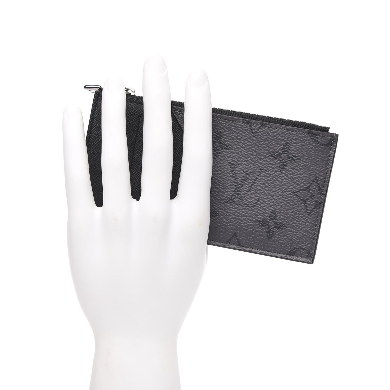 Louis Vuitton Coin Card Holder Monogram Eclipse Taiga Black for Men