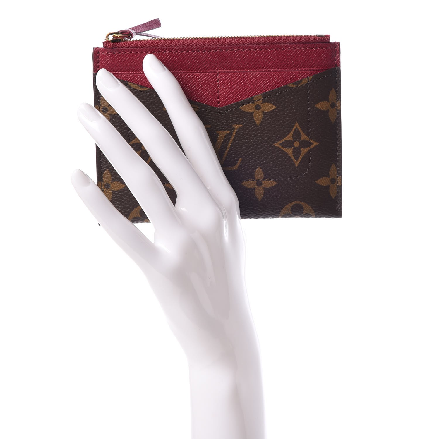 LOUIS VUITTON Monogram Zipped Card Holder Fuchsia 320281