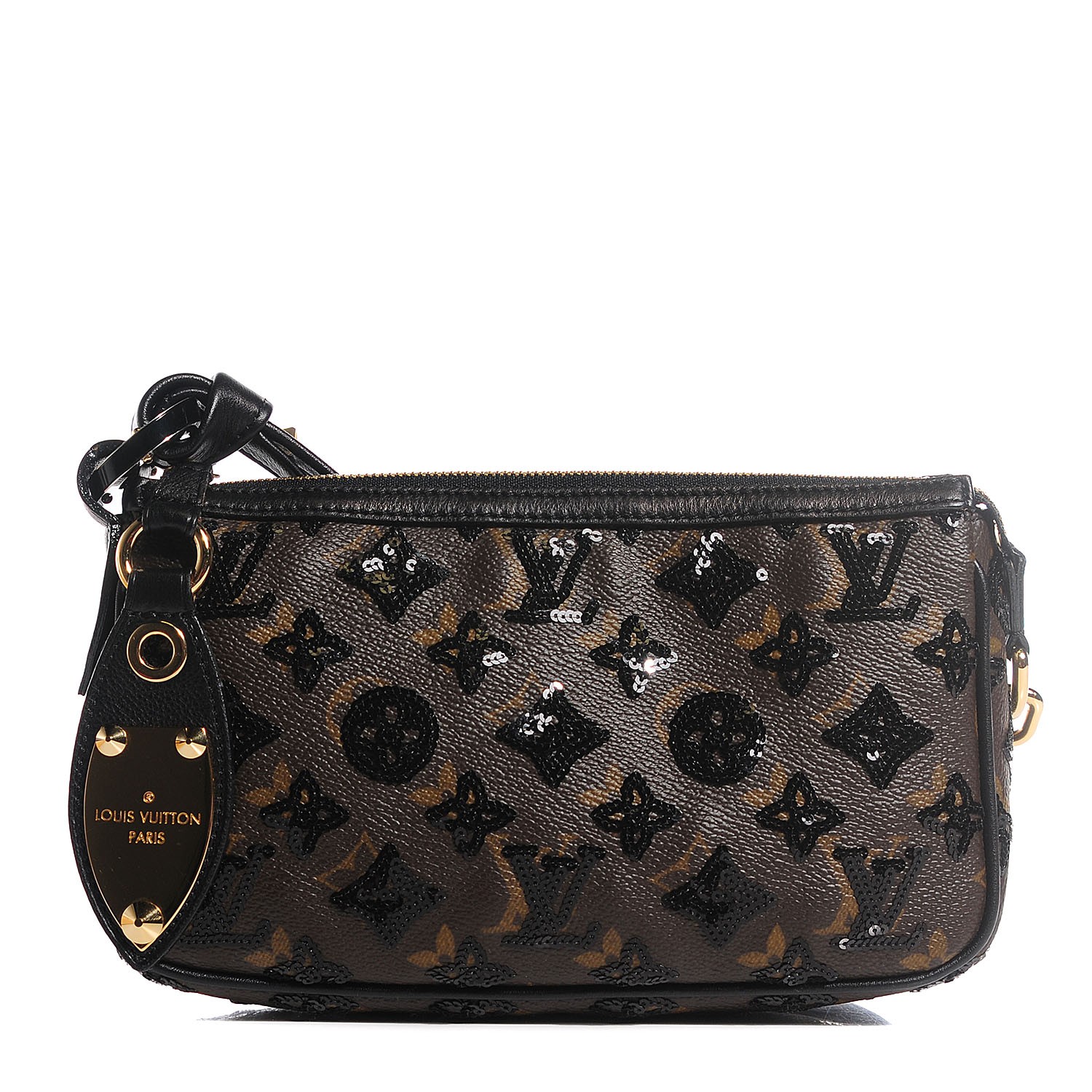 LOUIS VUITTON Monogram Eclipse Pochette Noir Sequins 105768