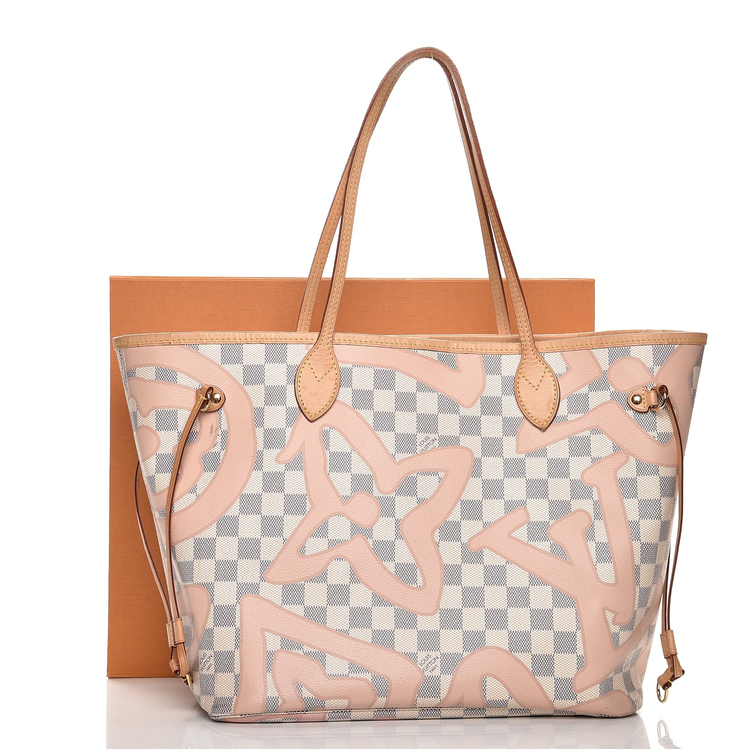 Louis Vuitton Neverfull Damier Azur Tahitienne MM Rose Ballerine