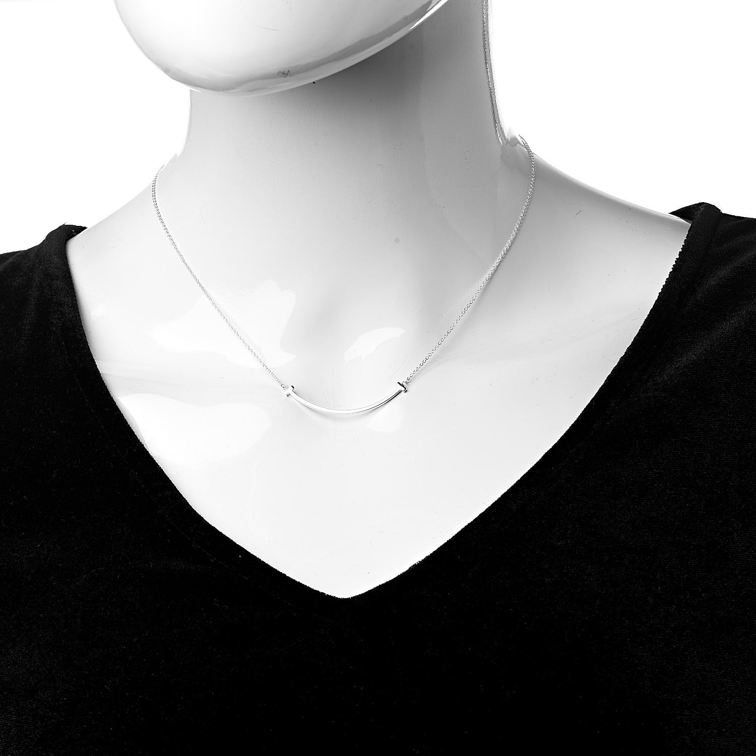 tiffany t smile necklace silver