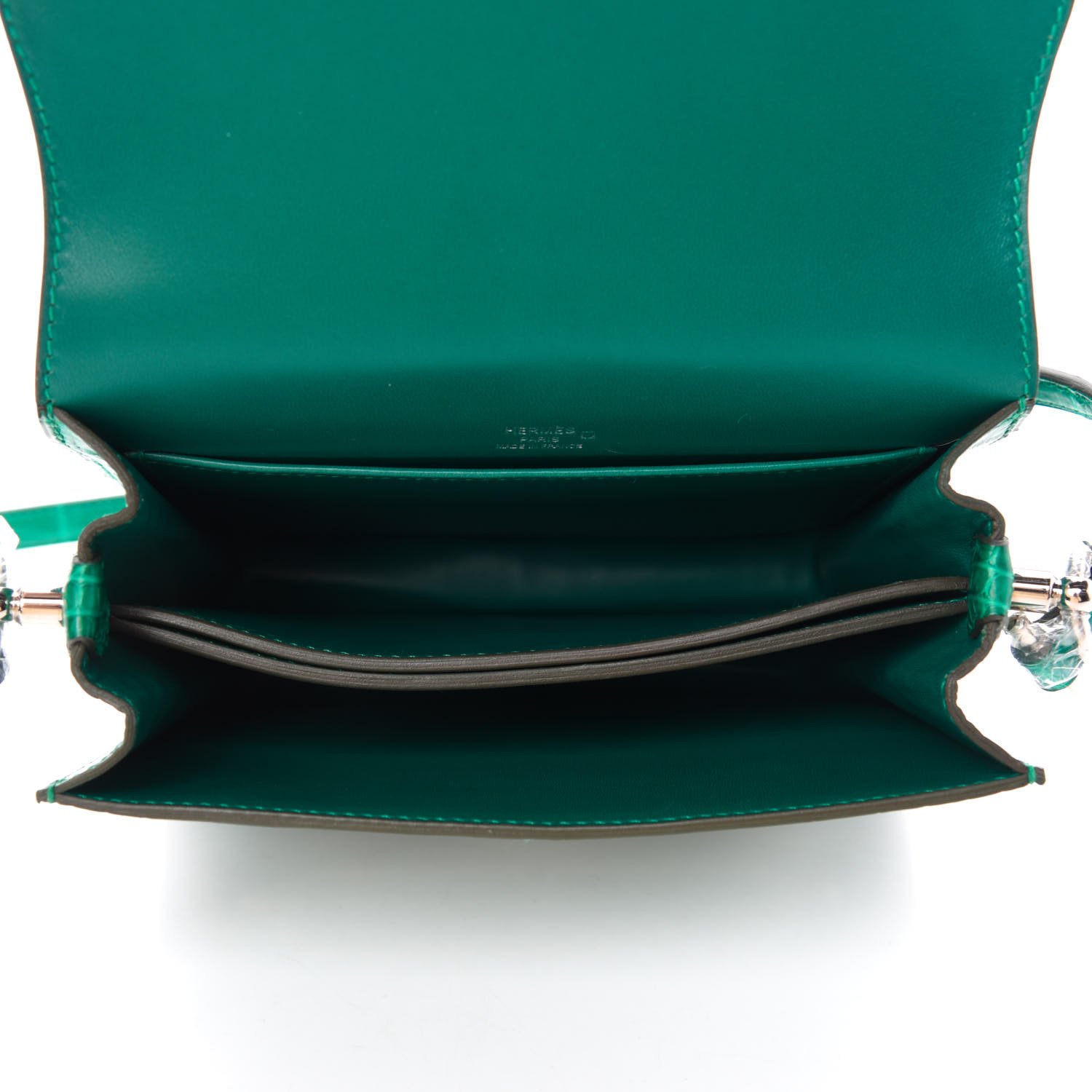 HERMES Matte Alligator Mini Sac Roulis Malachite 766737 | FASHIONPHILE