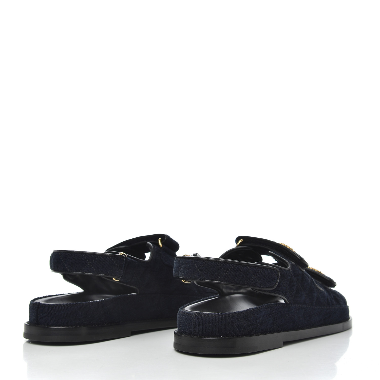 denim quilted sandals