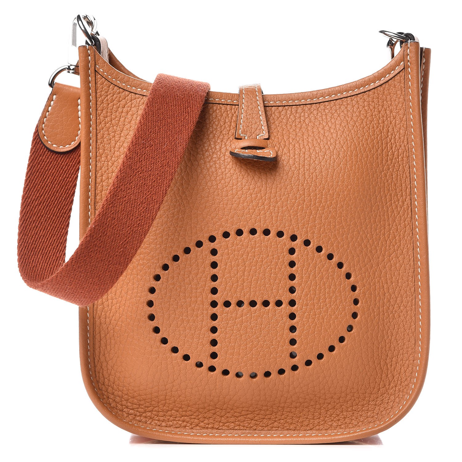 HERMES Taurillon Clemence Amazone Evelyne TPM Gold Cuivre 391349