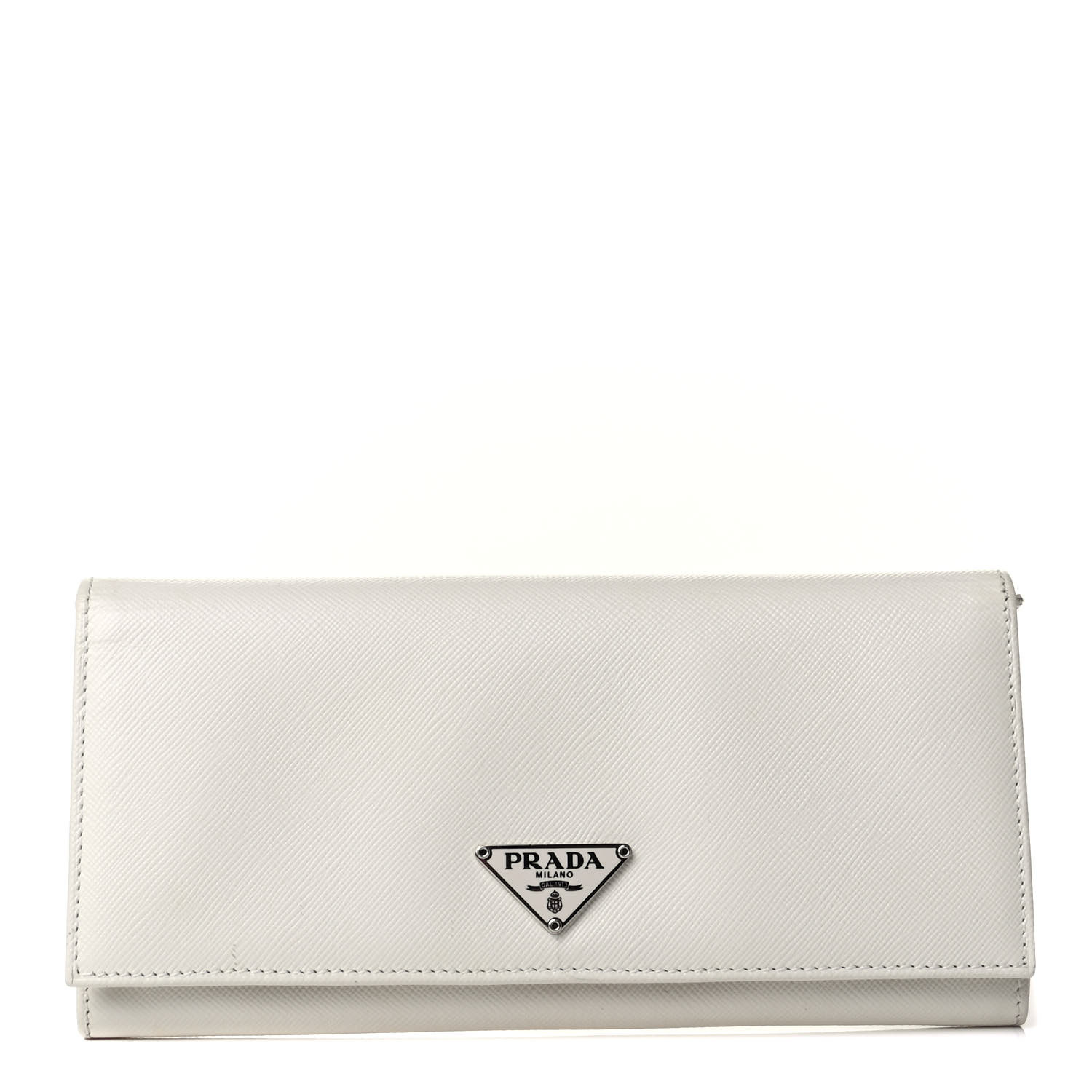 prada saffiano flap wallet