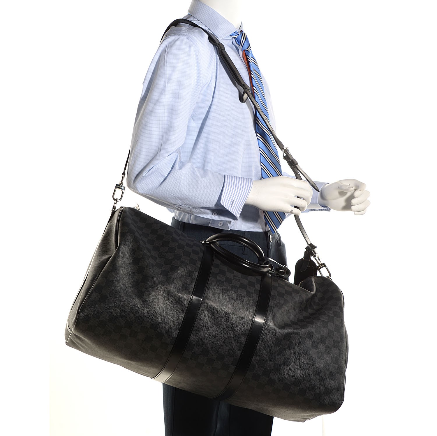 LOUIS VUITTON Damier Graphite Keepall Bandouliere 55 101696