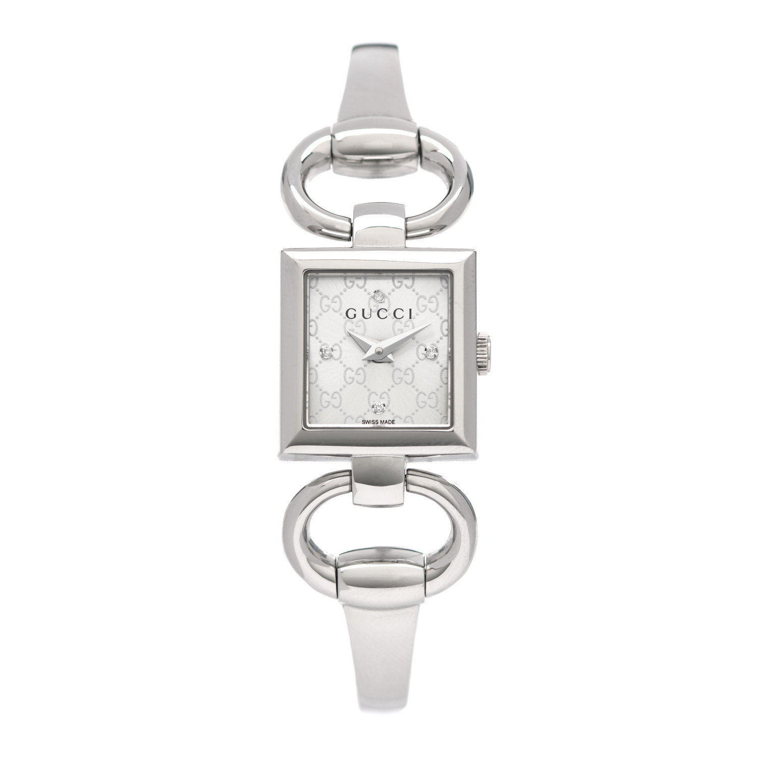 GUCCI Steel Diamond 18mm Tornabuoni Quartz Watch 847594 FASHIONPHILE