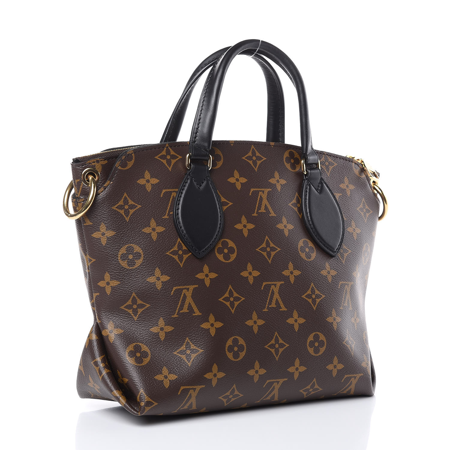 LOUIS VUITTON Monogram Flower Zipped Tote PM Black 505836