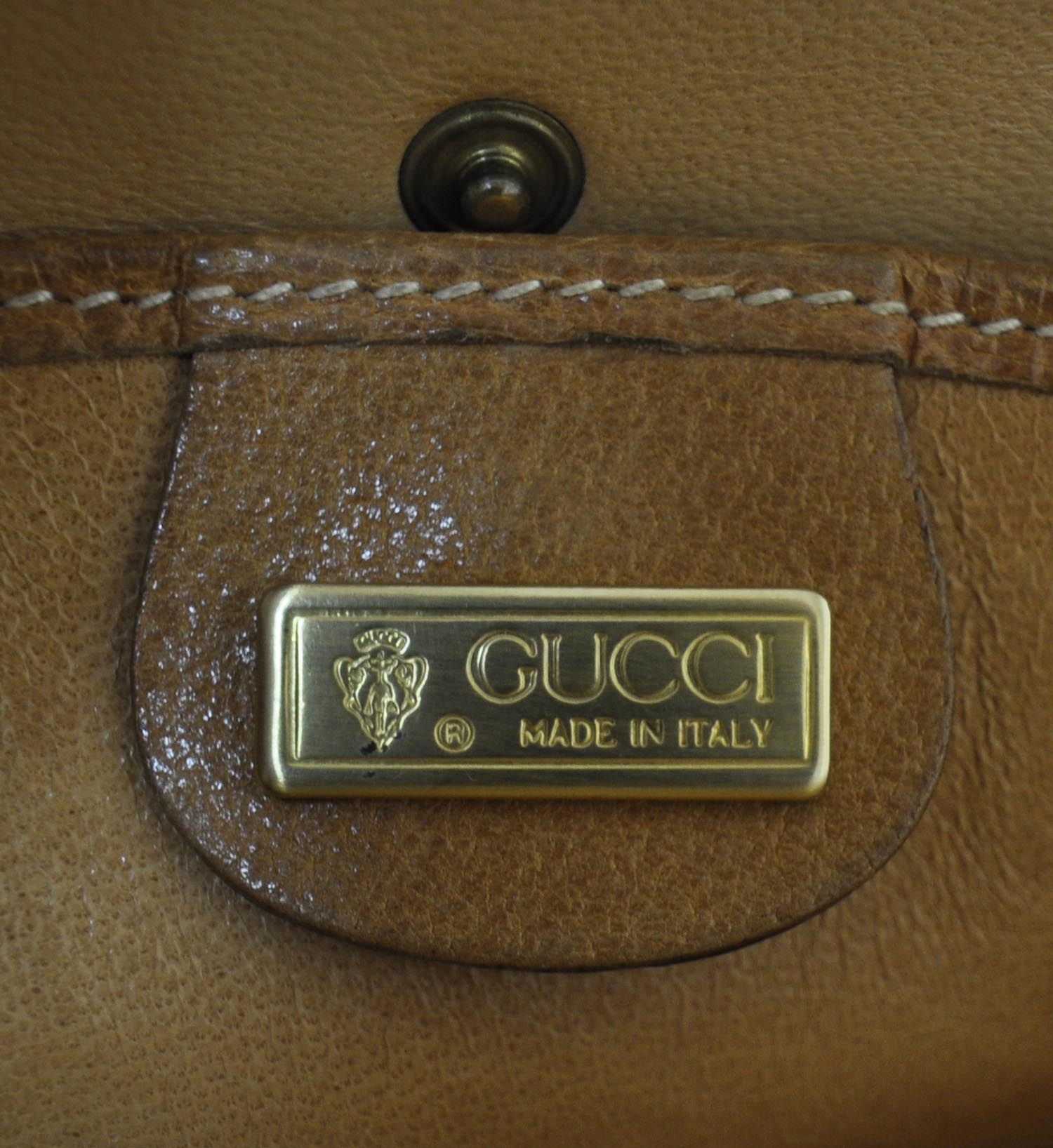 GUCCI Canvas Leather Kelly Bag 23043