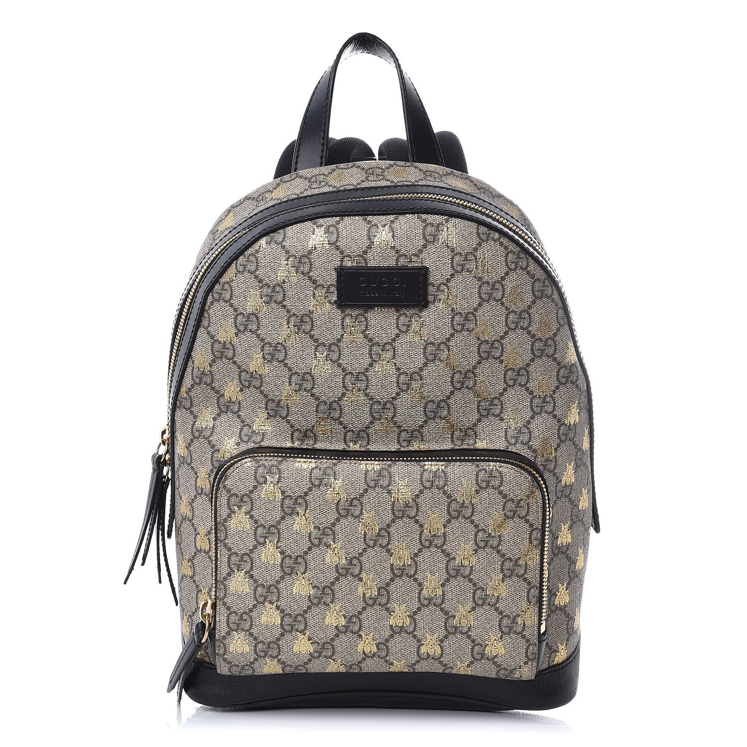 GUCCI GG Supreme Monogram Small Bee Print Backpack Black 348852